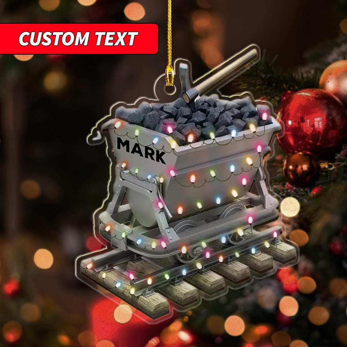 Ornaments Coal Miner Customized Xmas Gifts for Coworker Men, Coal Miner Christmas Ornament, Miner Coal Mining Equipment Christmas Gift ORNO5