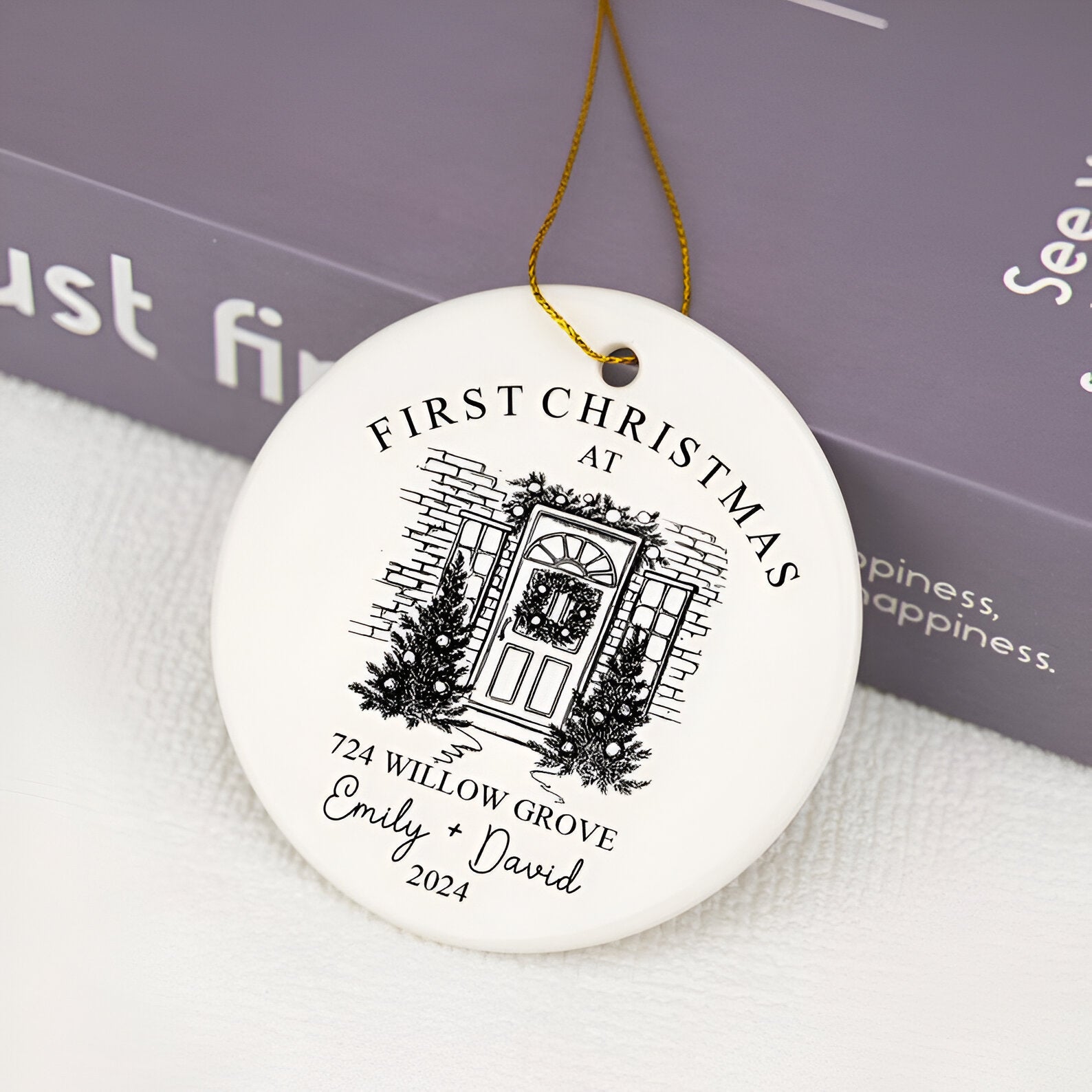 Our New Home Christmas Ornament,First Christmas Ornament,New Home Gifts,New House Gifts,Keepsake Gifts,House Address Ornament,Christmas Gift ORN0110