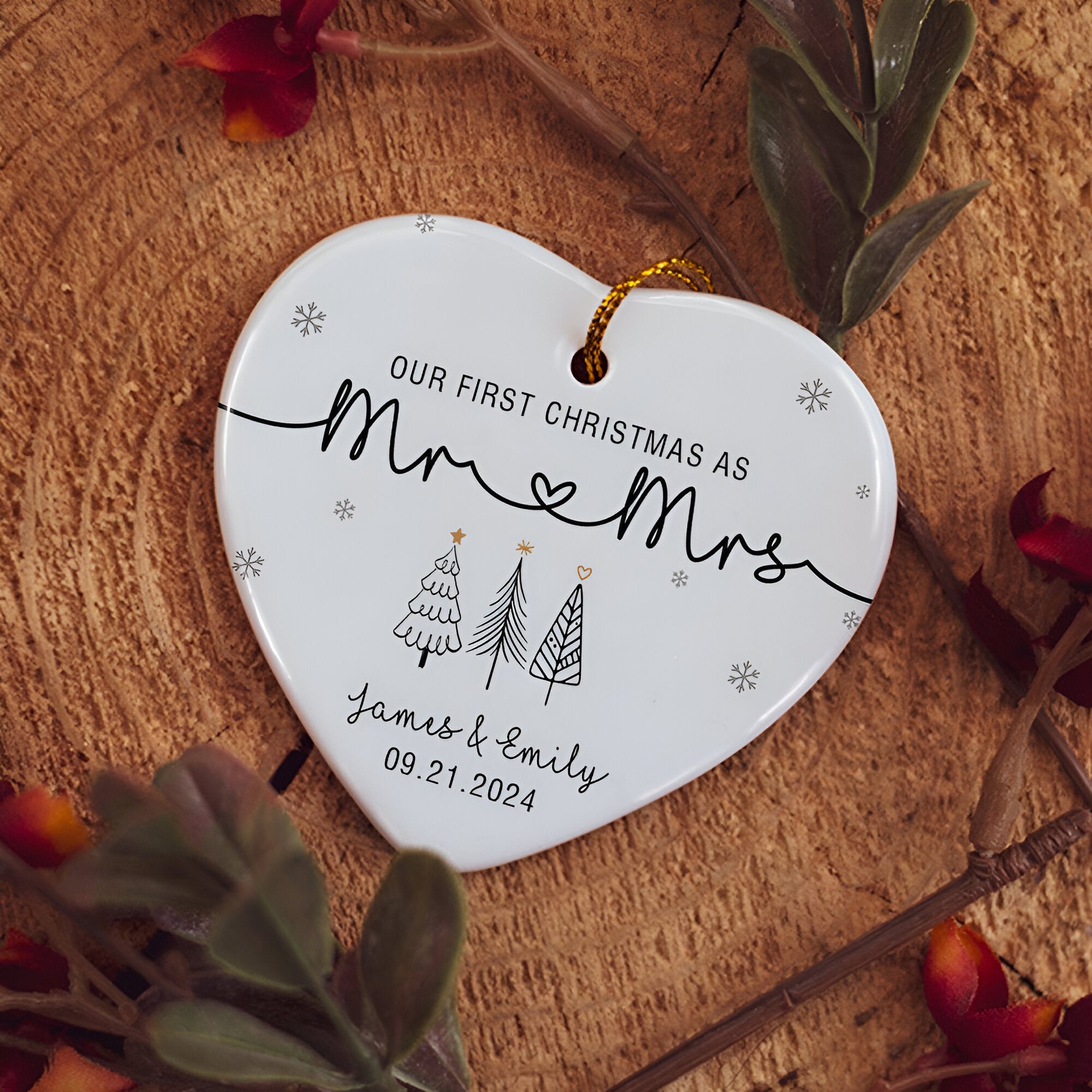 Our First Christmas As Mr & Mrs Ornament, First Married Christmas Ornament 2024, Married Ornament, Wedding Ornament, Mr And Mrs Gifts  ORN2509