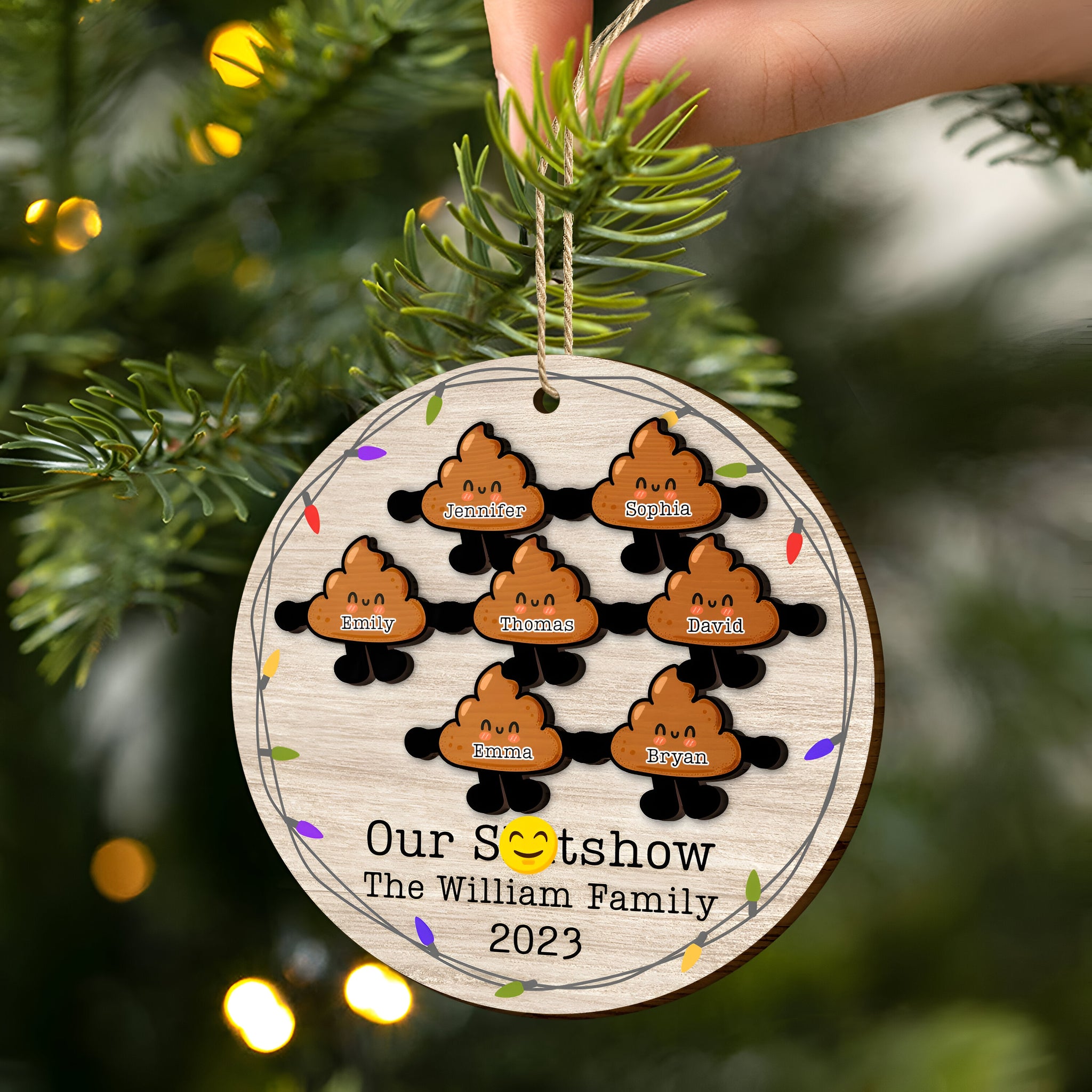 Our Family - Funny Gift For Family - Personalized 2-Layered Wooden Ornament ORN0310
