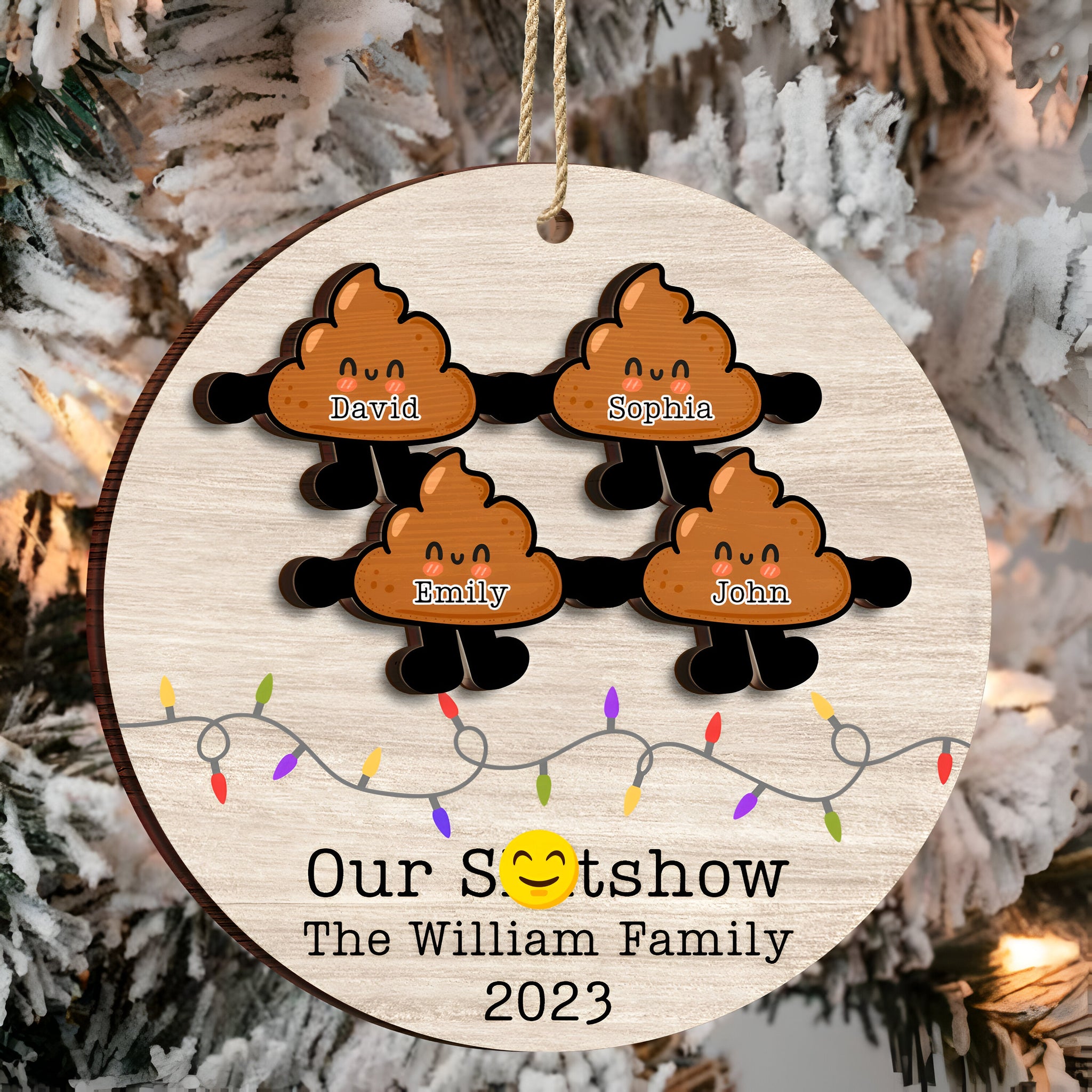 Our Family - Funny Gift For Family - Personalized 2-Layered Wooden Ornament ORN0310