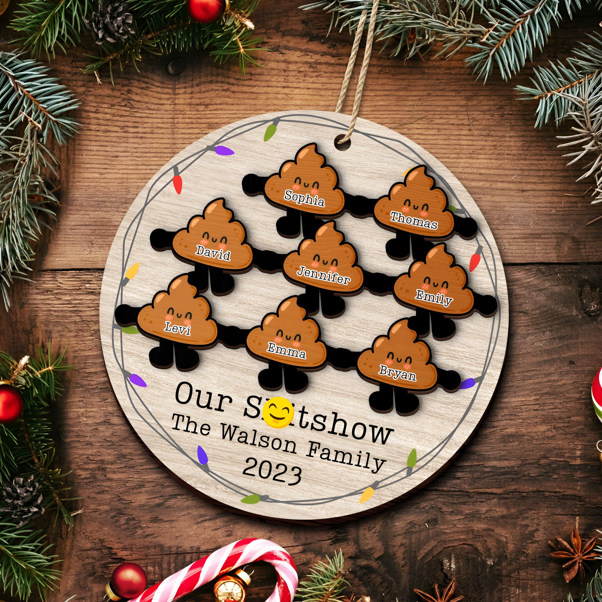 Our Family - Funny Gift For Family - Personalized 2-Layered Wooden Ornament ORN0310