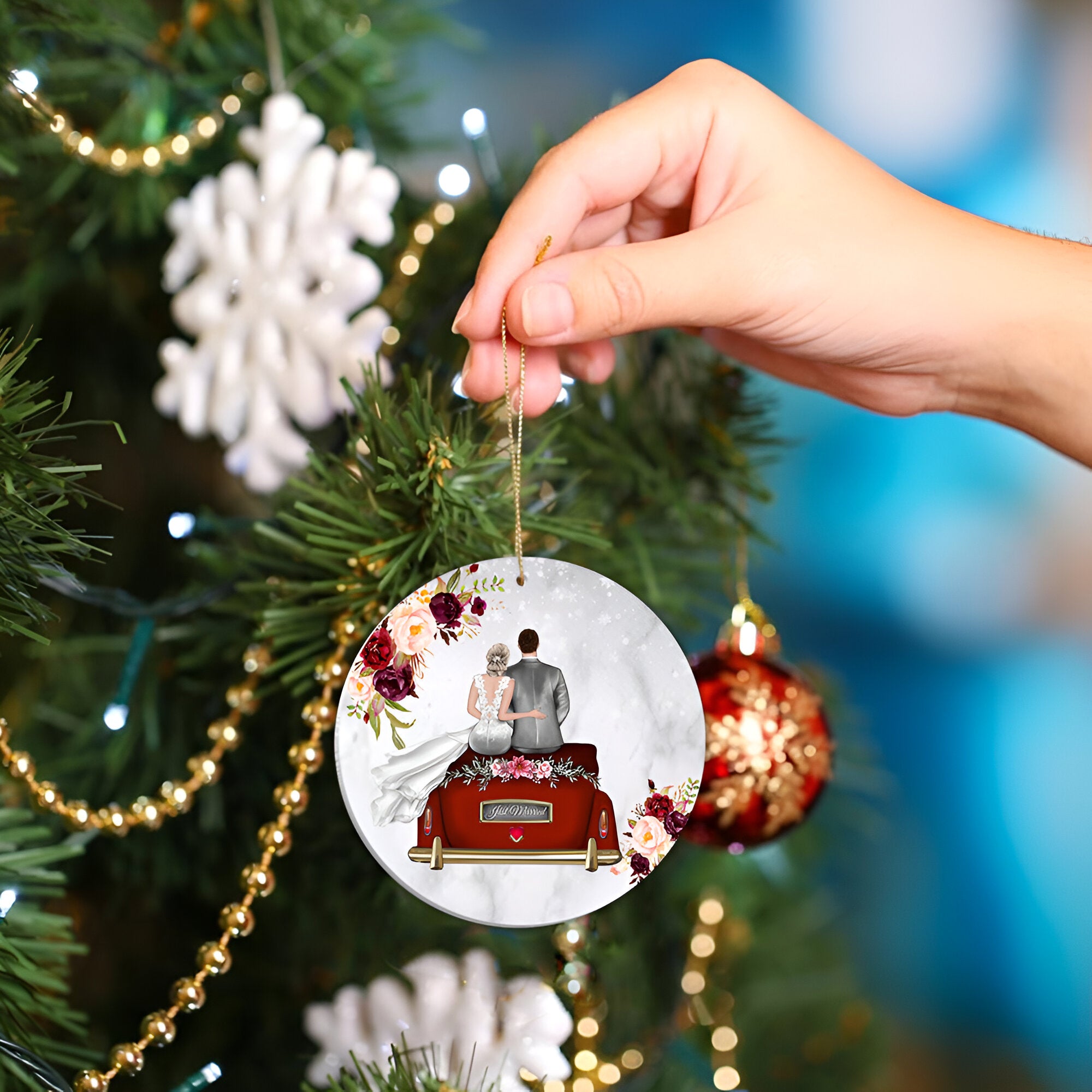 Our First Christmas As Mr And Mrs Personalized Ornament Gift For Couple  ORN2509