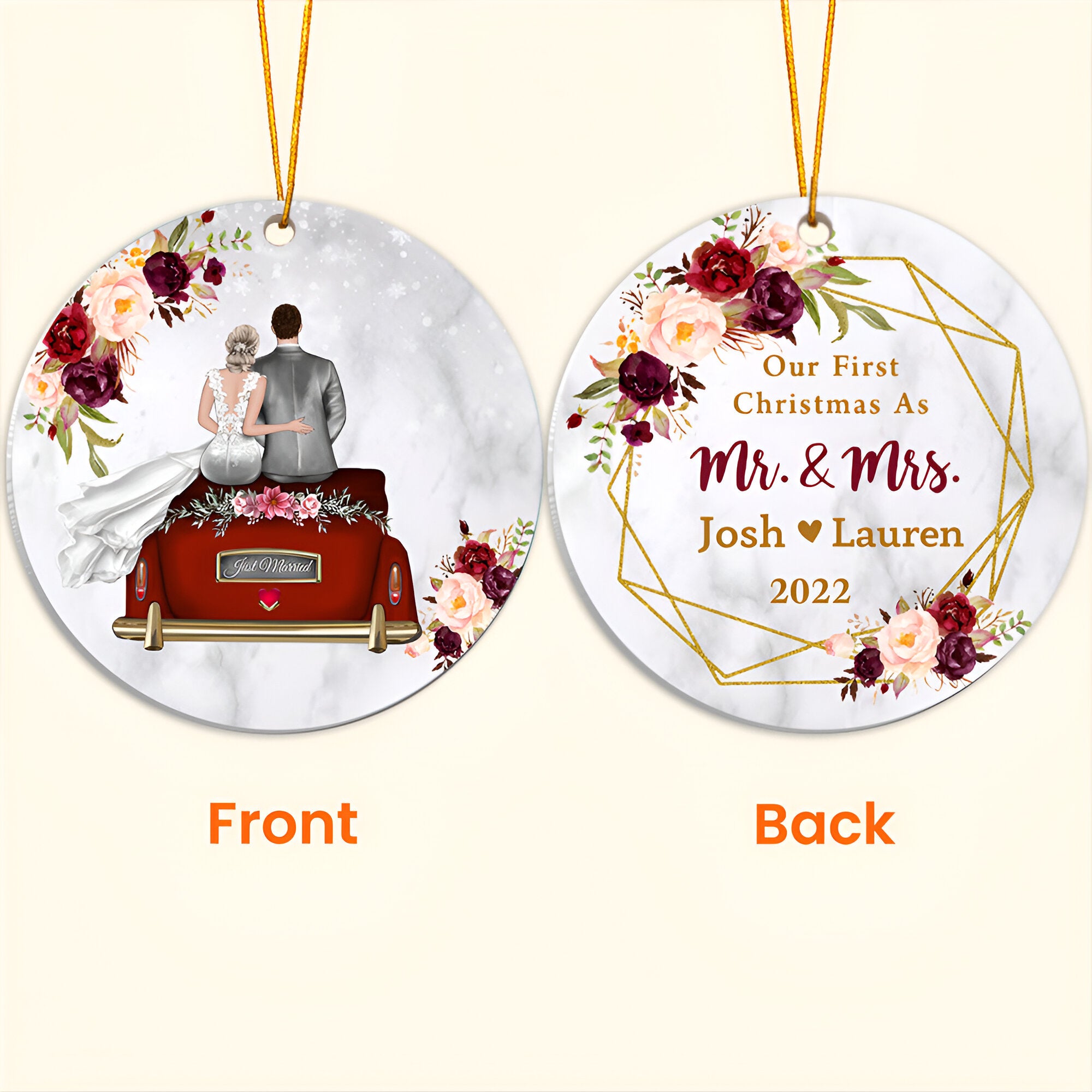 Our First Christmas As Mr And Mrs Personalized Ornament Gift For Couple  ORN2509