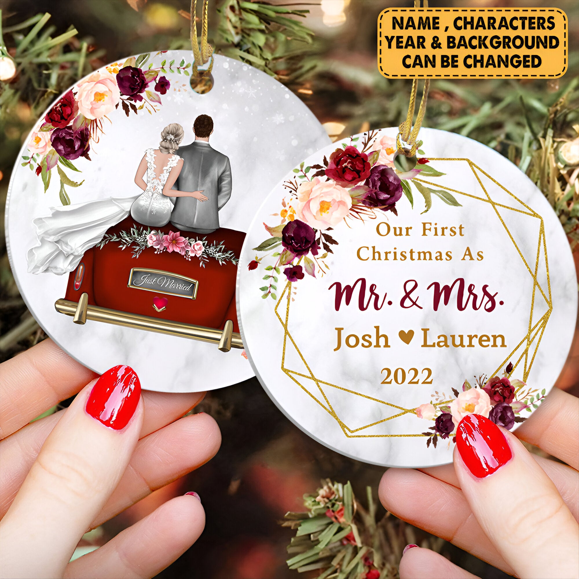 Our First Christmas As Mr And Mrs Personalized Ornament Gift For Couple  ORN2509