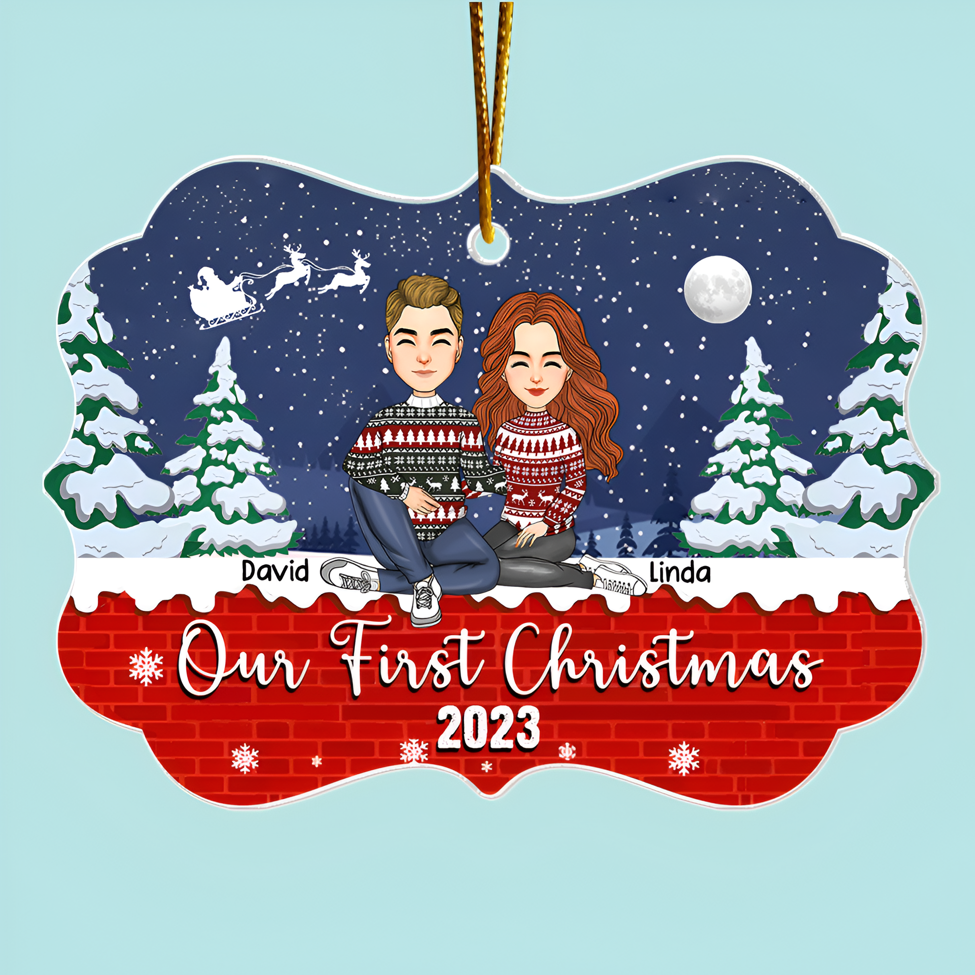 Our First Christmas - Customized Couple Ornament  ORN2509