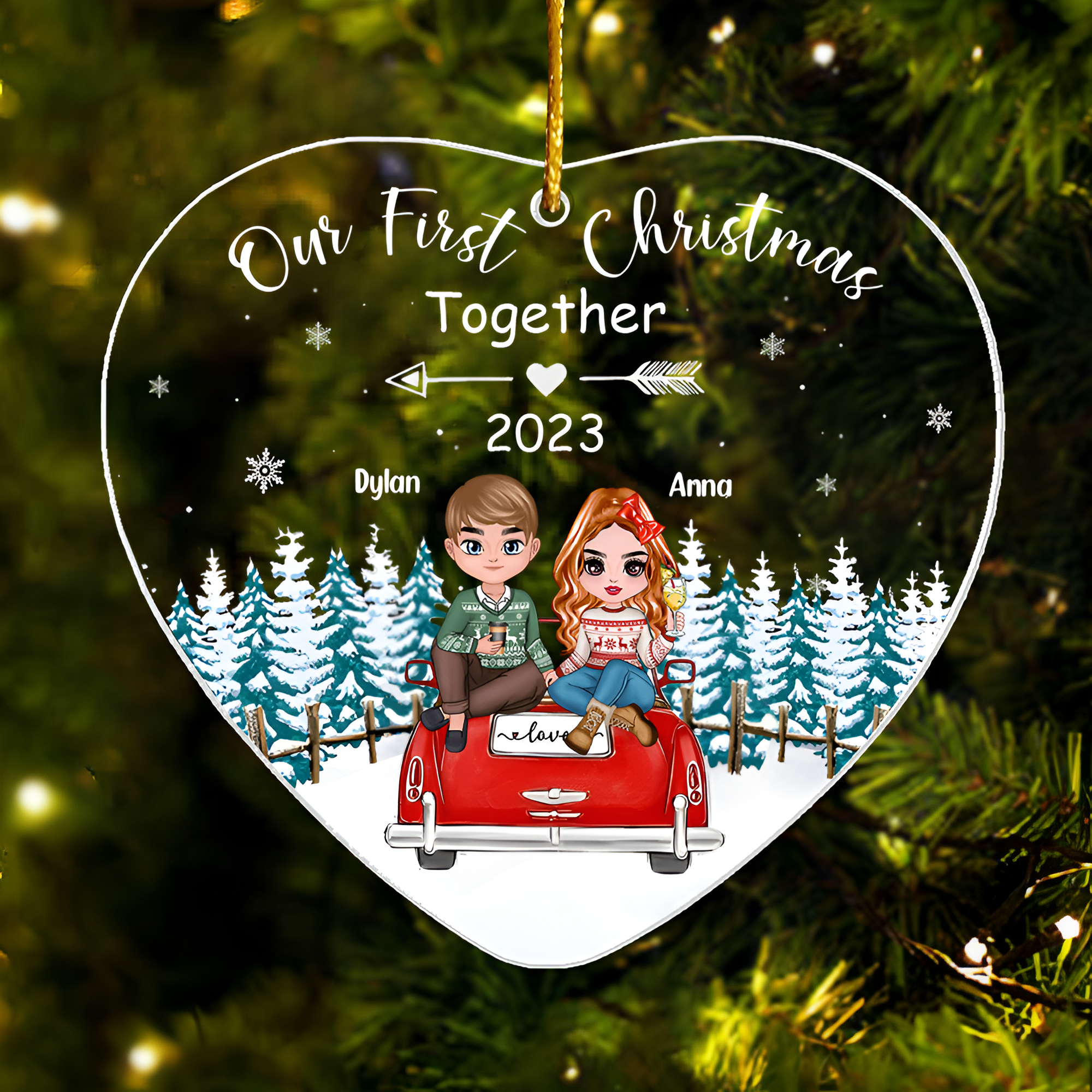 Our First Christmas Together - Couple First Christmas Personalized Acrylic Ornament ORN2509