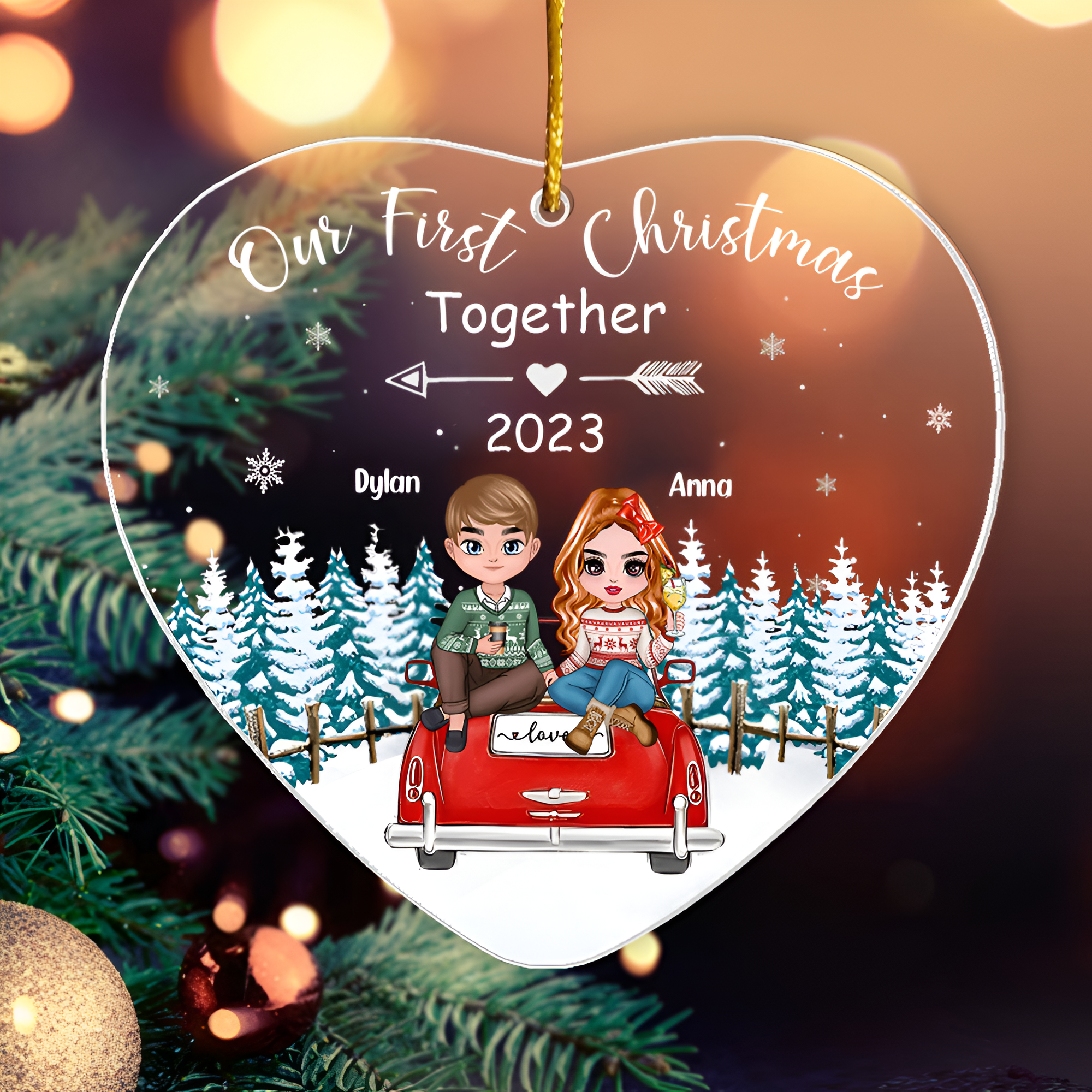 Our First Christmas Together - Couple First Christmas Personalized Acrylic Ornament ORN2509