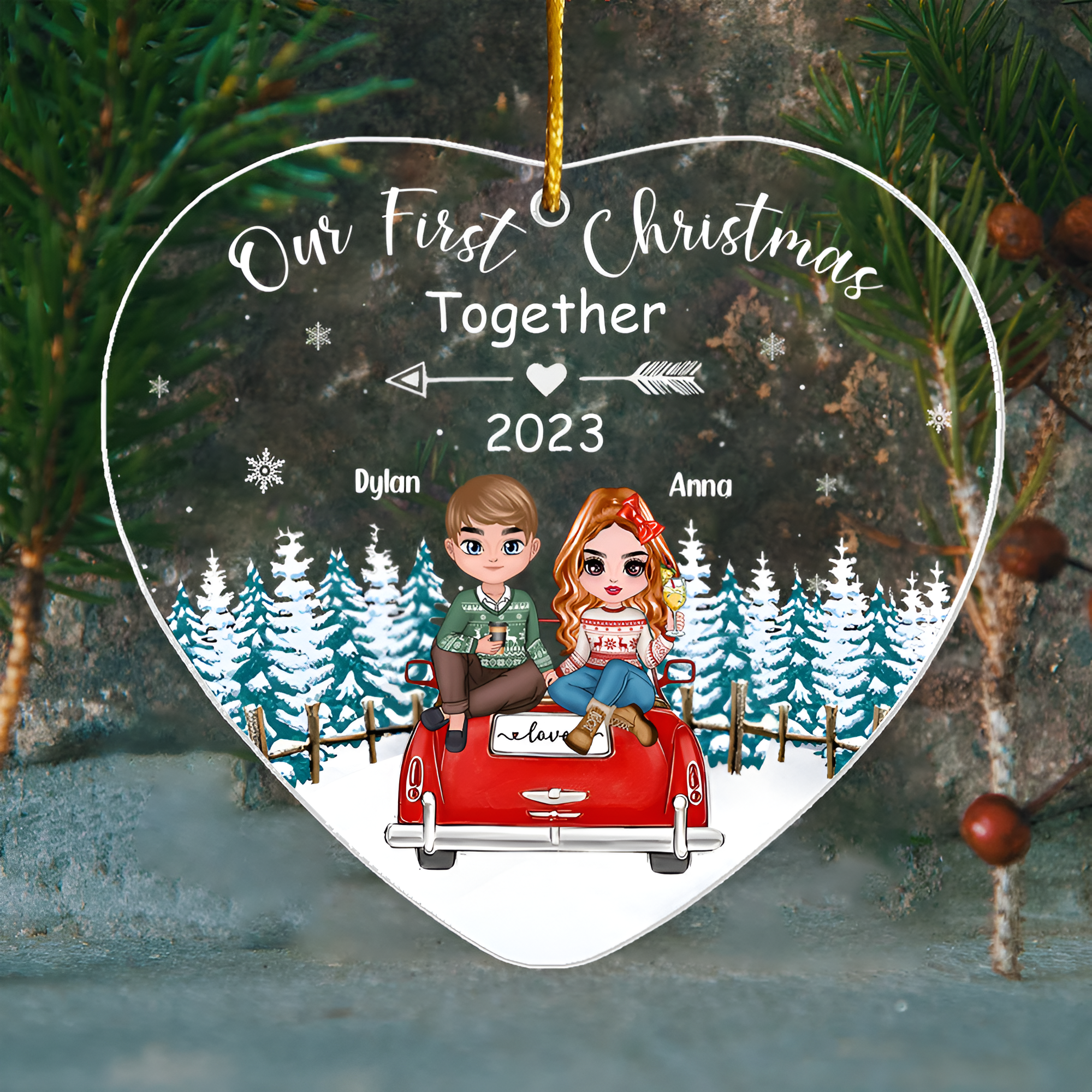 Our First Christmas Together - Couple First Christmas Personalized Acrylic Ornament ORN2509
