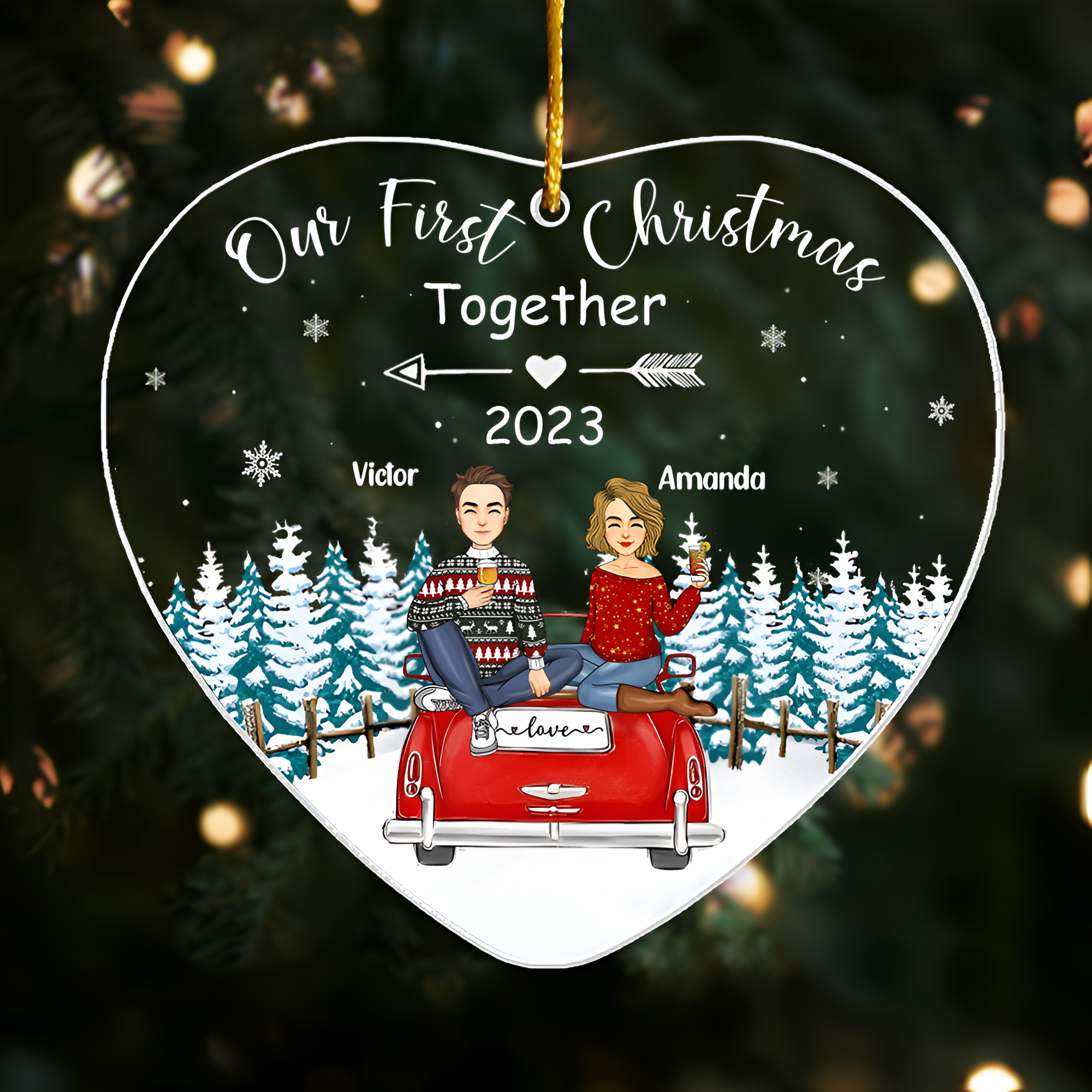 Our First Christmas Together - Couple First Christmas Personalized Acrylic Ornament 1 ORN2509
