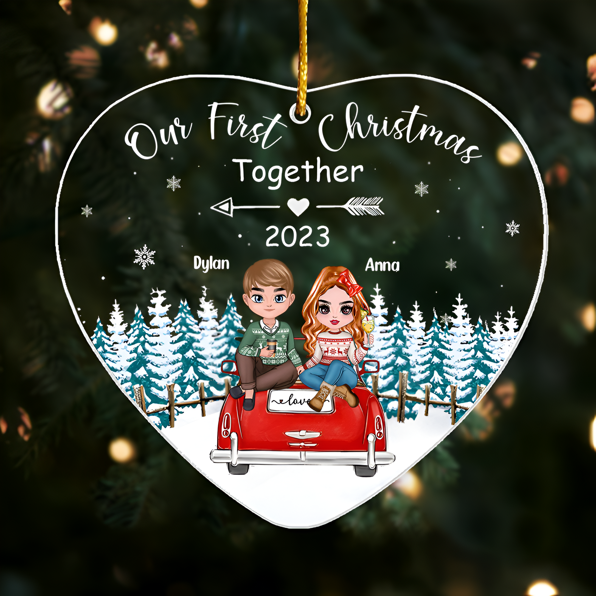 Our First Christmas Together - Couple First Christmas Personalized Acrylic Ornament ORN2509