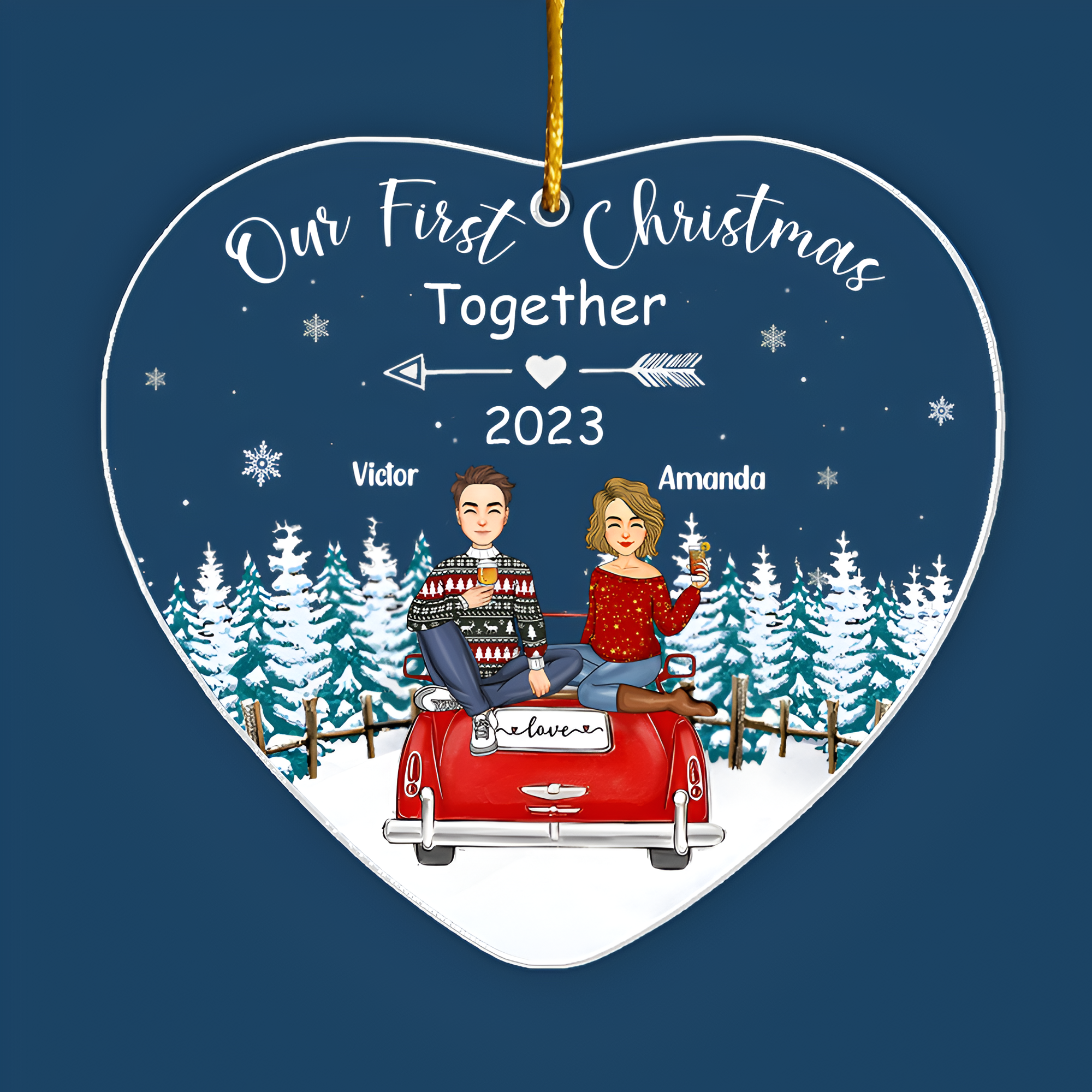 Our First Christmas Together - Couple First Christmas Personalized Acrylic Ornament 1 ORN2509