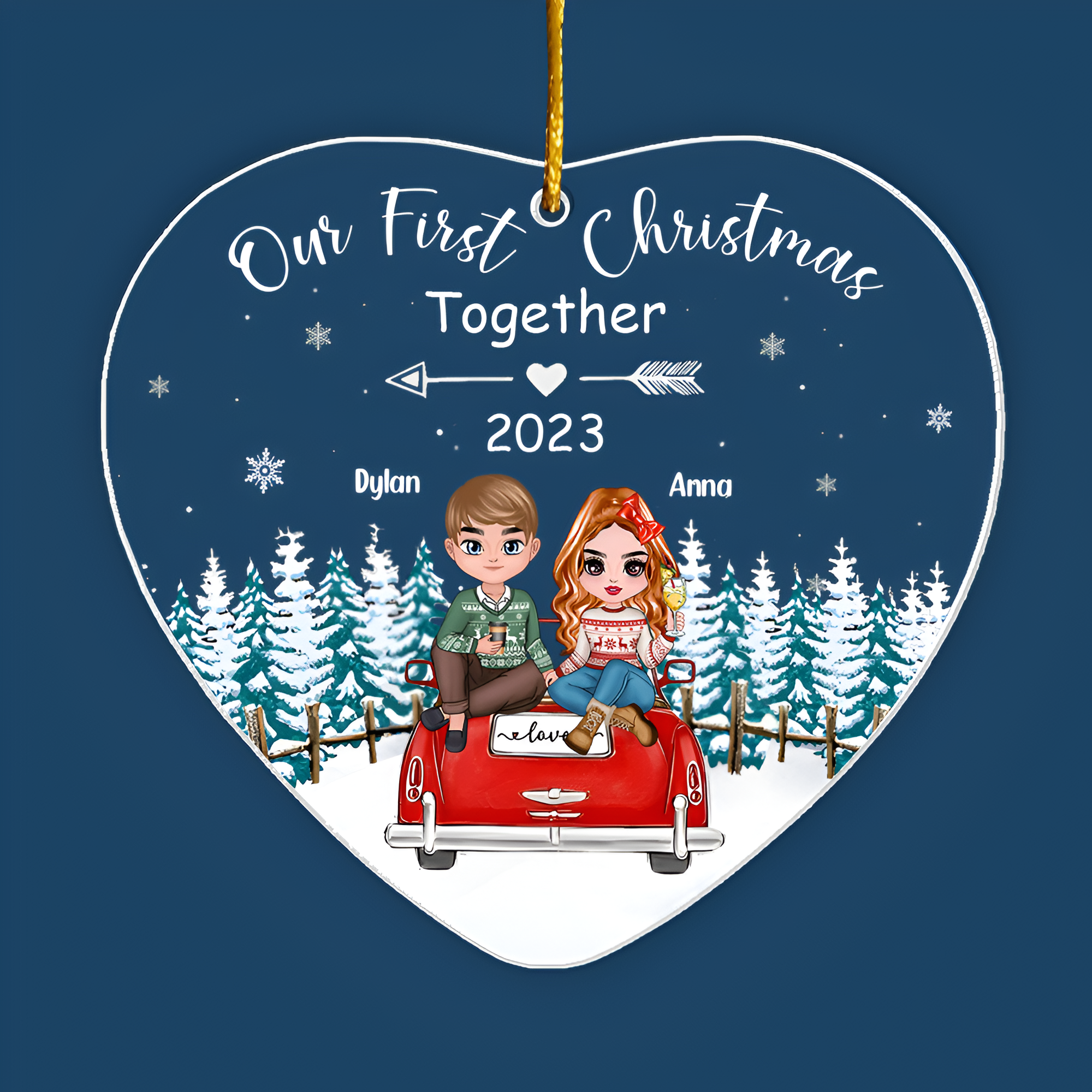 Our First Christmas Together - Couple First Christmas Personalized Acrylic Ornament ORN2509