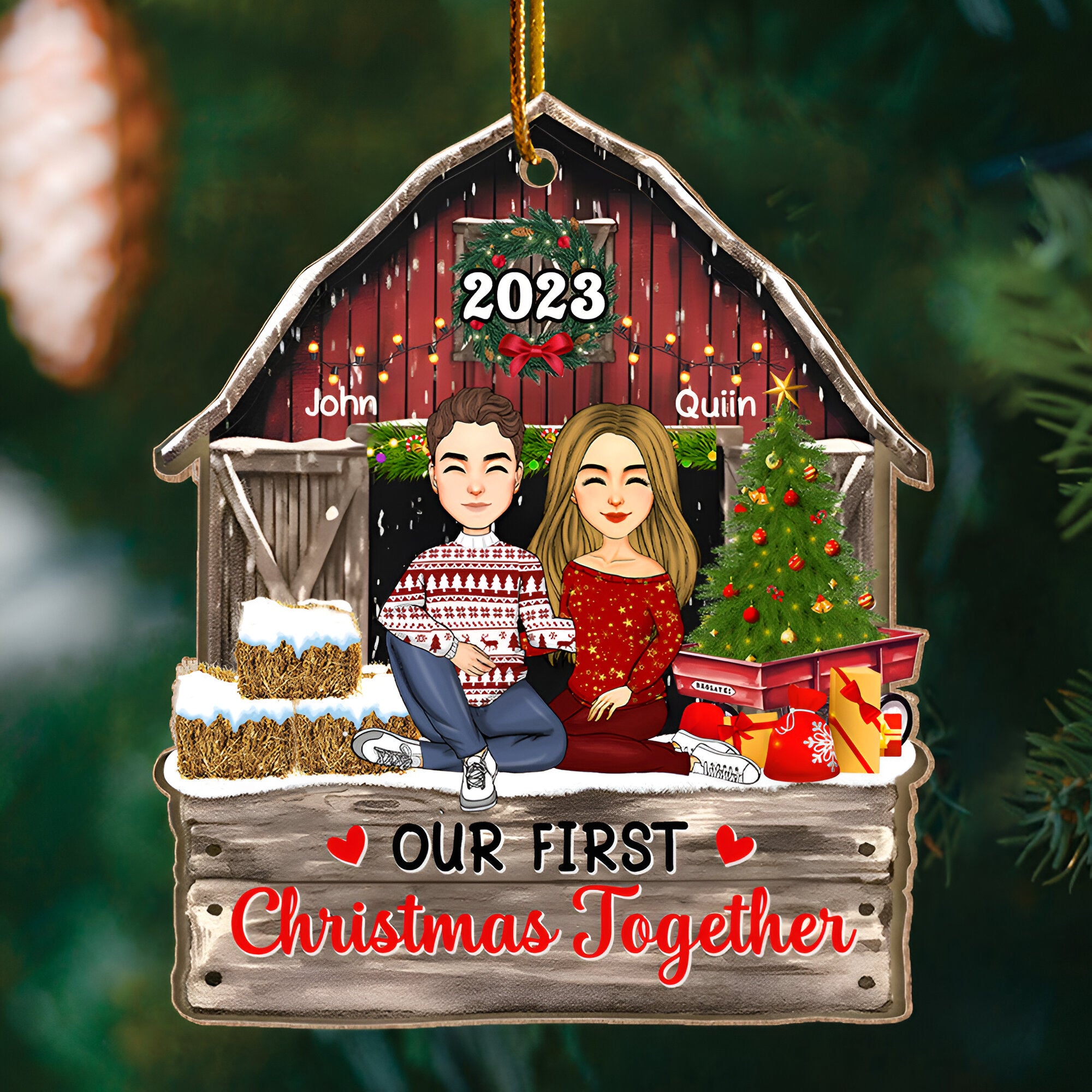 Our First Christmas Together - Customized Couple Ornament For Christmas ORN2509