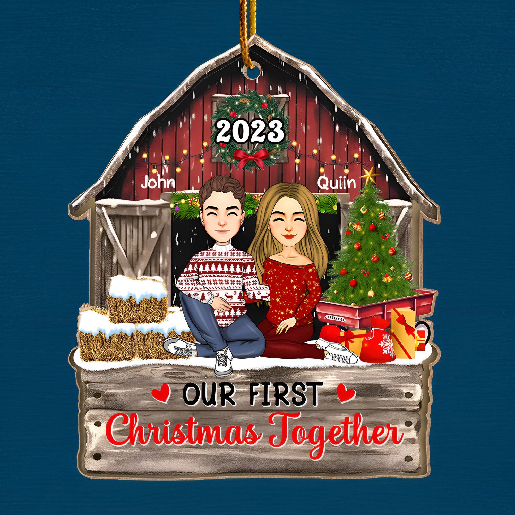 Our First Christmas Together - Customized Couple Ornament For Christmas ORN2509
