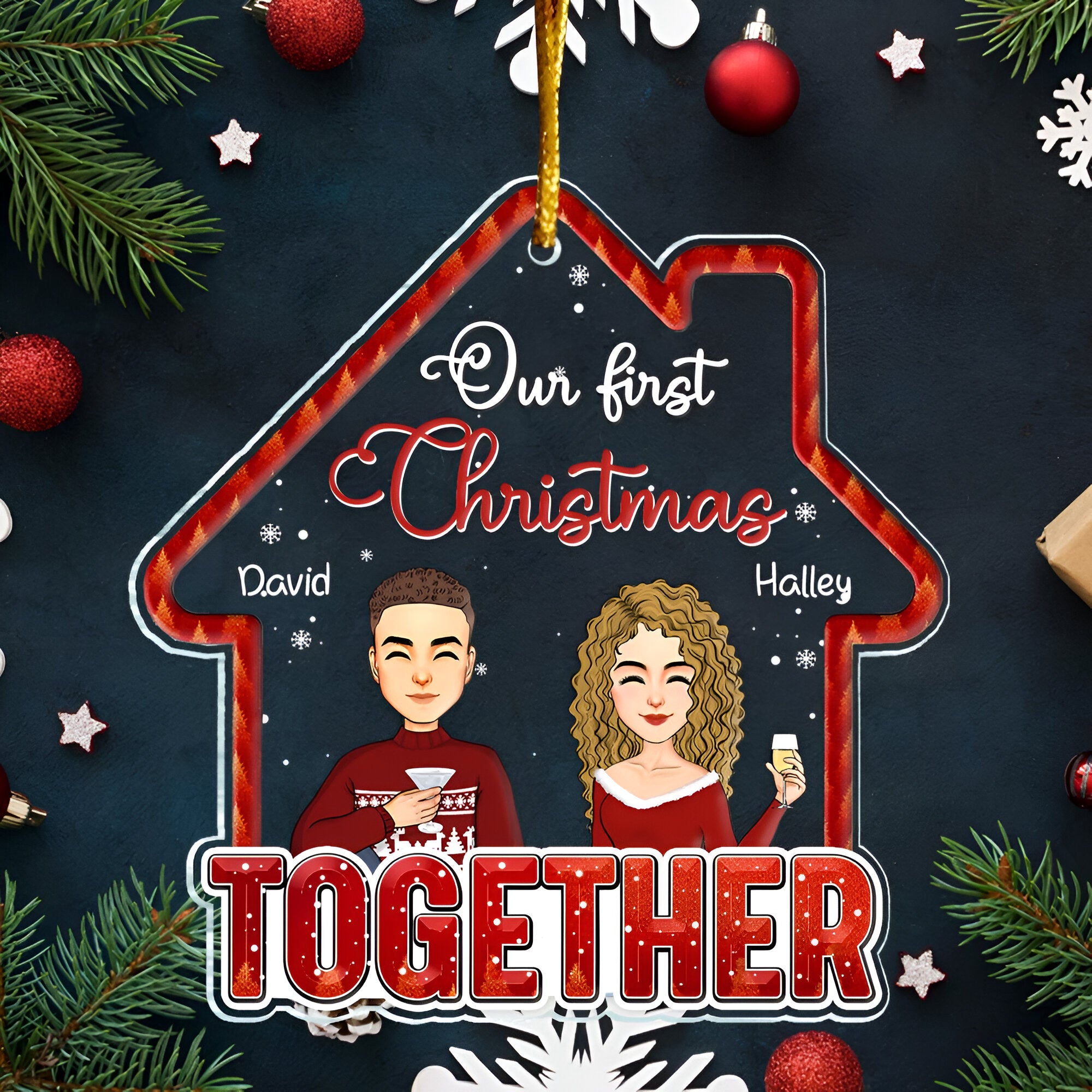 Our First Christmas Together - Customized Ornament For Couple ORN2509