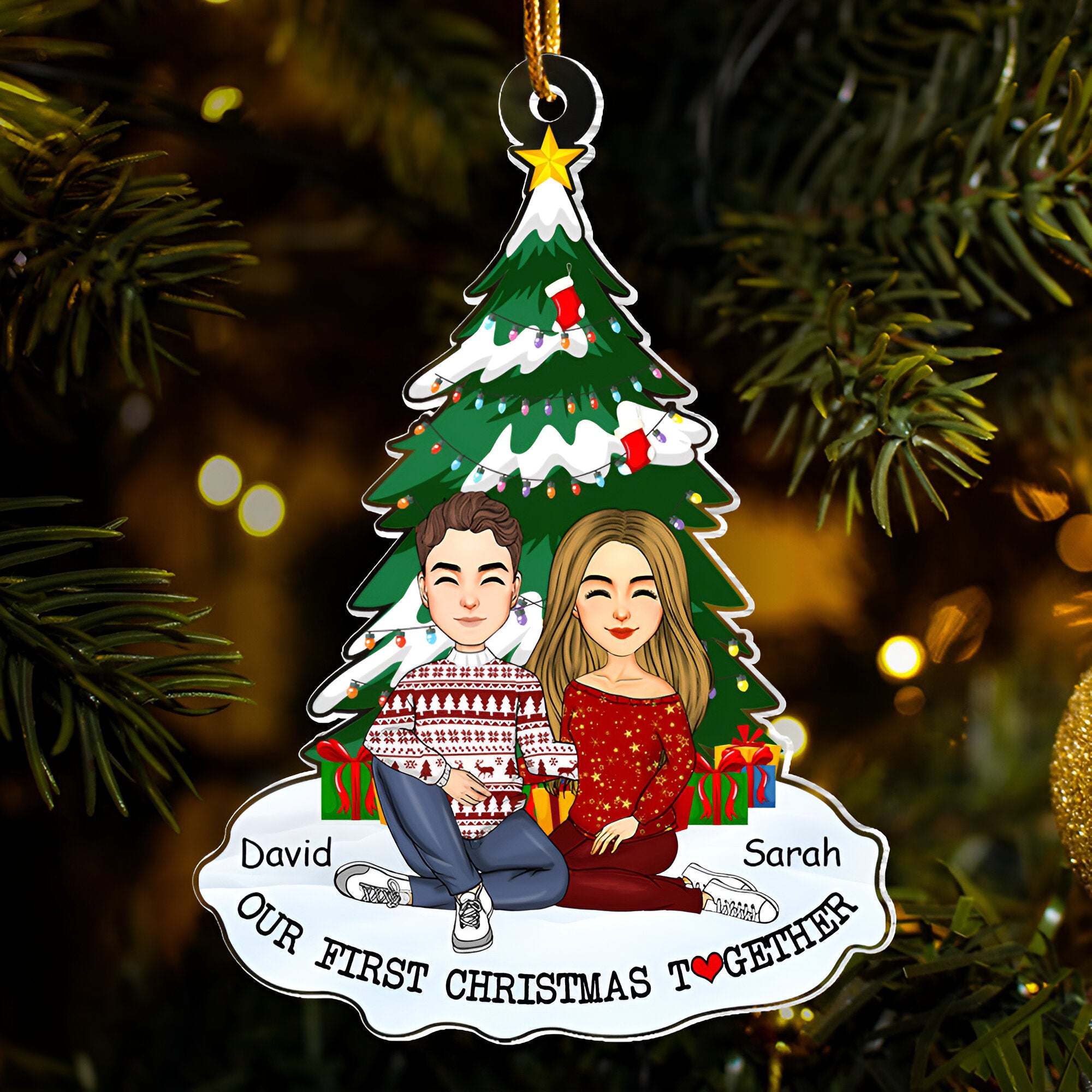 Our First Christmas Together - Personalized Couple Ornament ORN2509