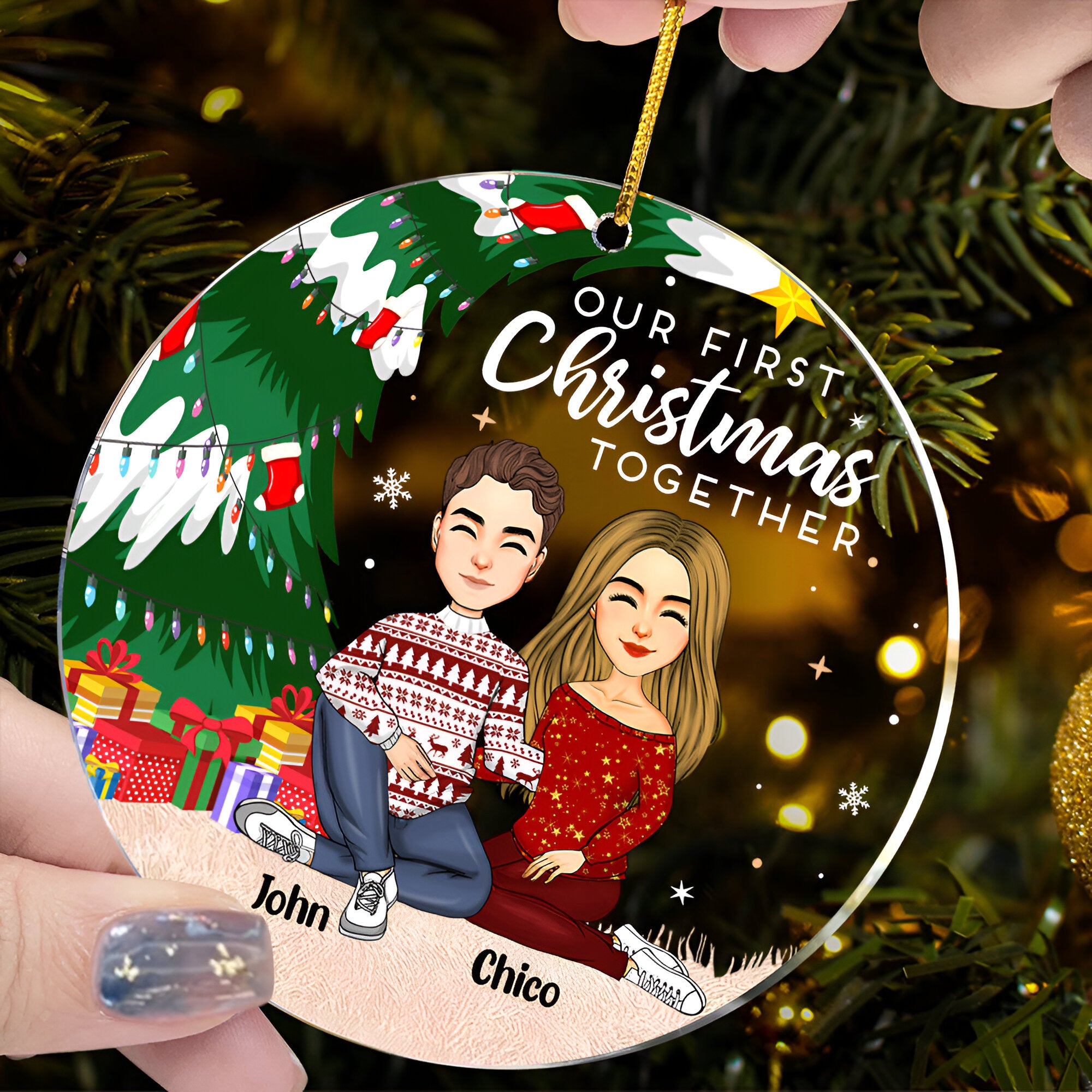 Our First Christmas Together - Personalized Couple Ornament 1 ORN2509