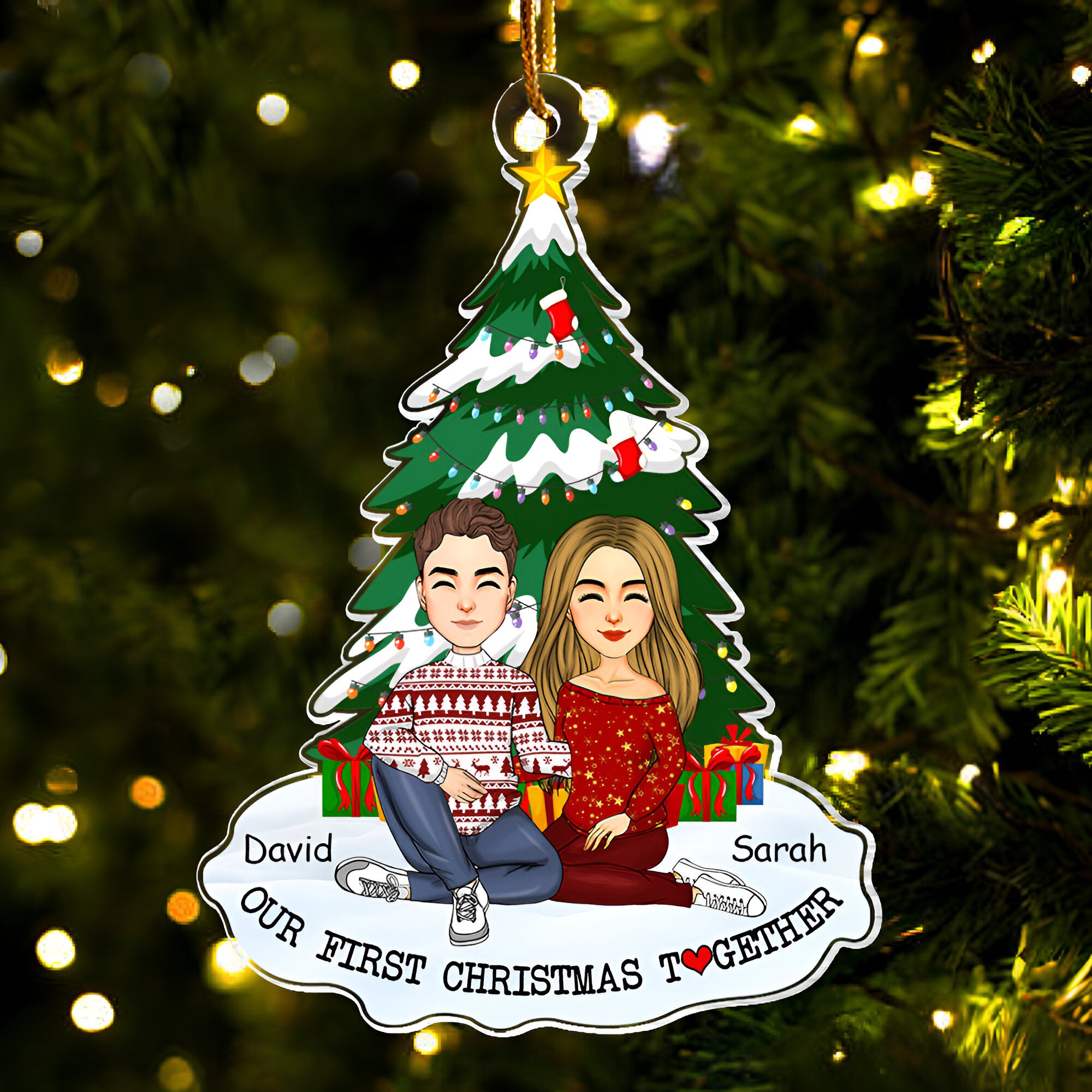 Our First Christmas Together - Personalized Couple Ornament ORN2509