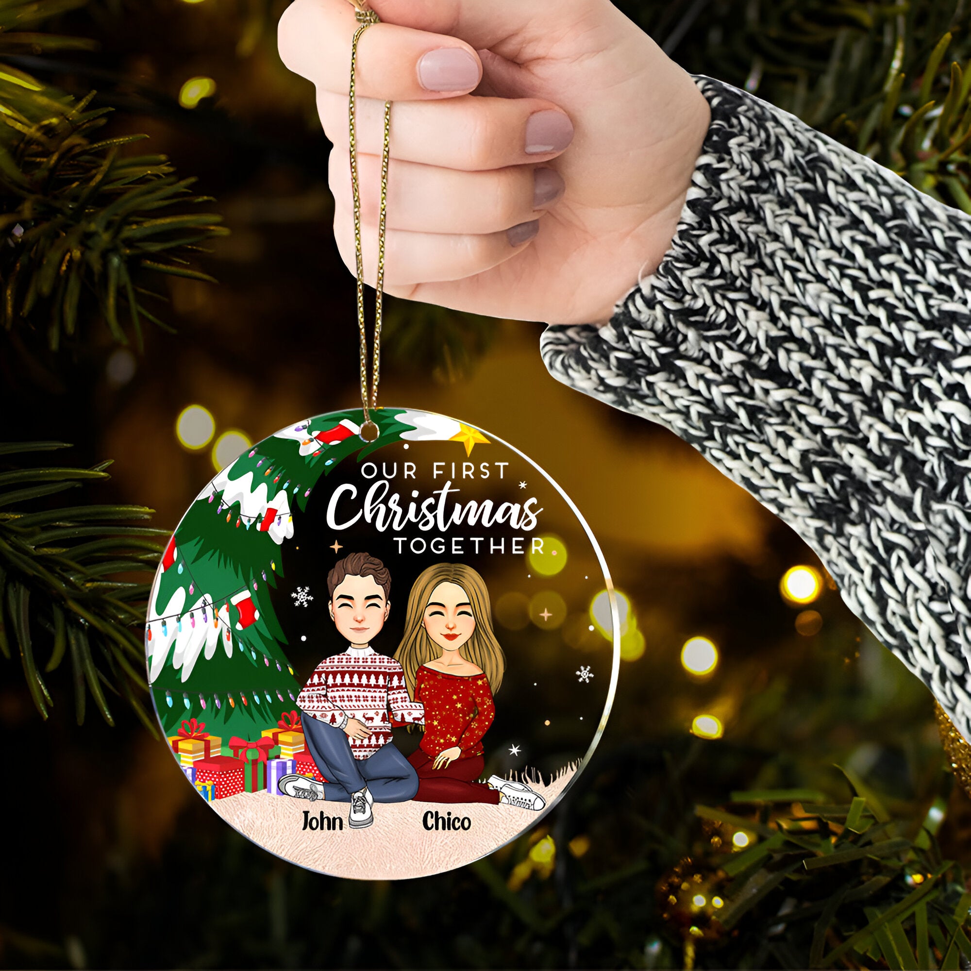 Our First Christmas Together - Personalized Couple Ornament 1 ORN2509