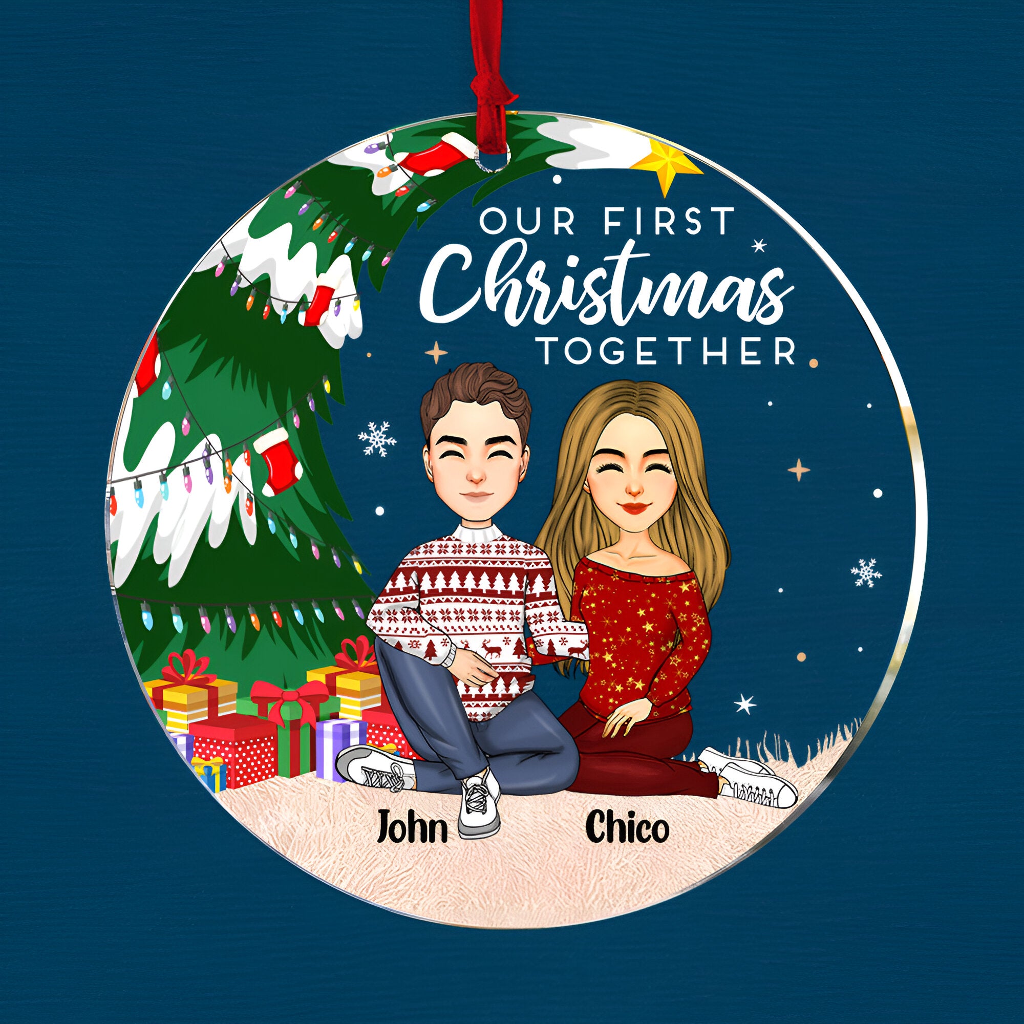 Our First Christmas Together - Personalized Couple Ornament 1 ORN2509