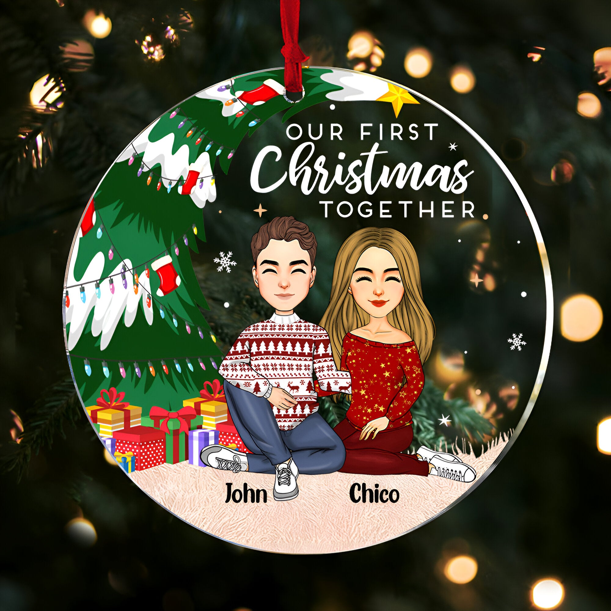 Our First Christmas Together - Personalized Couple Ornament 1 ORN2509