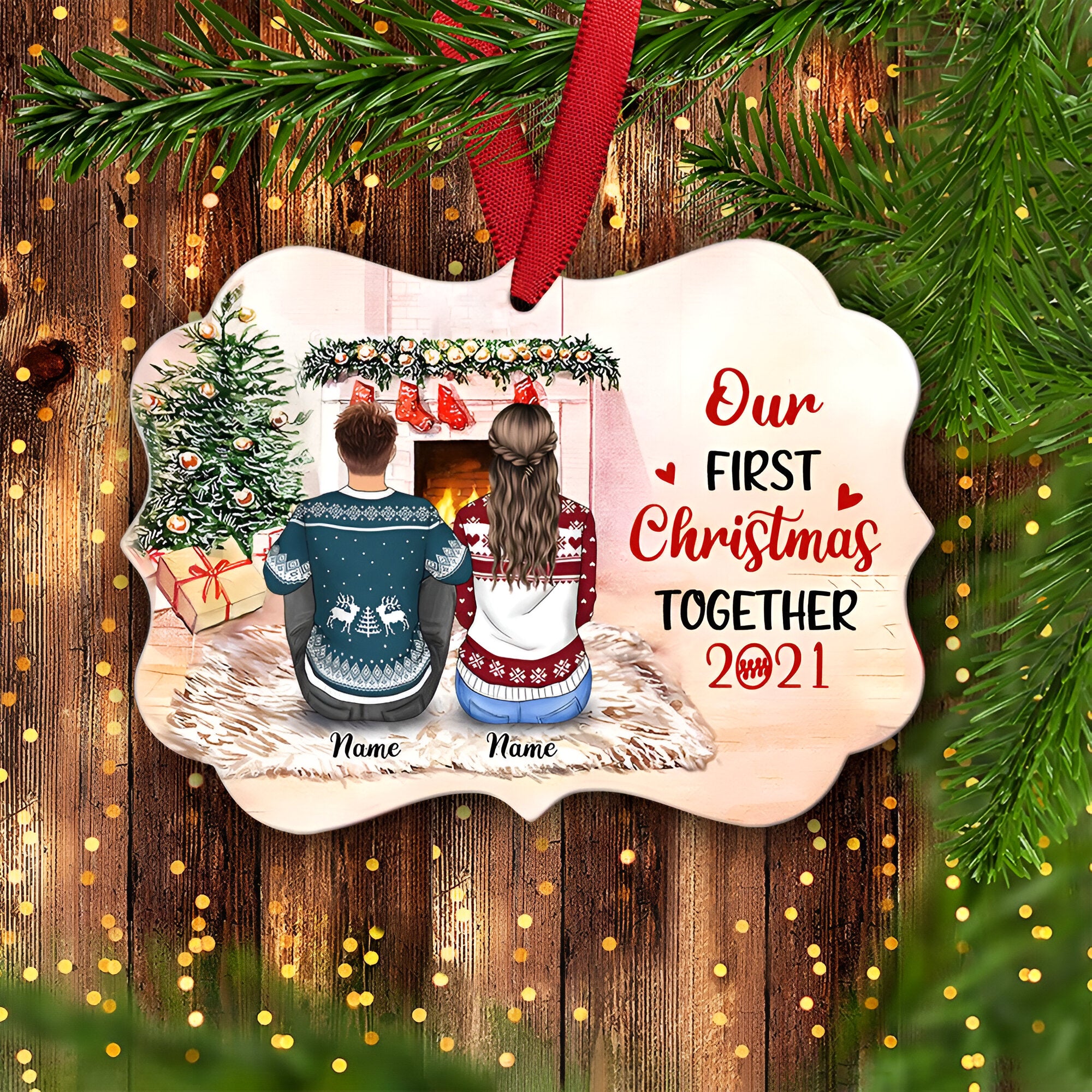 Our First Christmas Together Personalized Ornament Gift For Couple  ORN2509