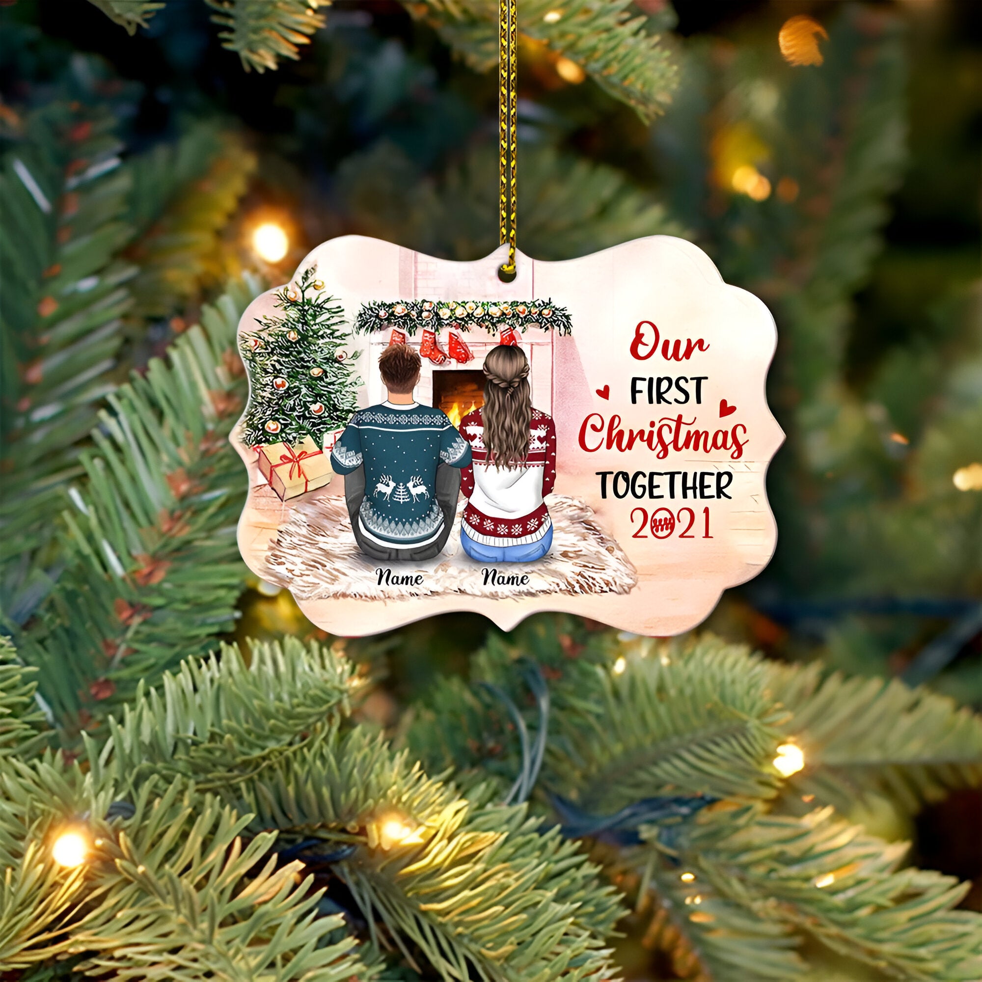 Our First Christmas Together Personalized Ornament Gift For Couple  ORN2509