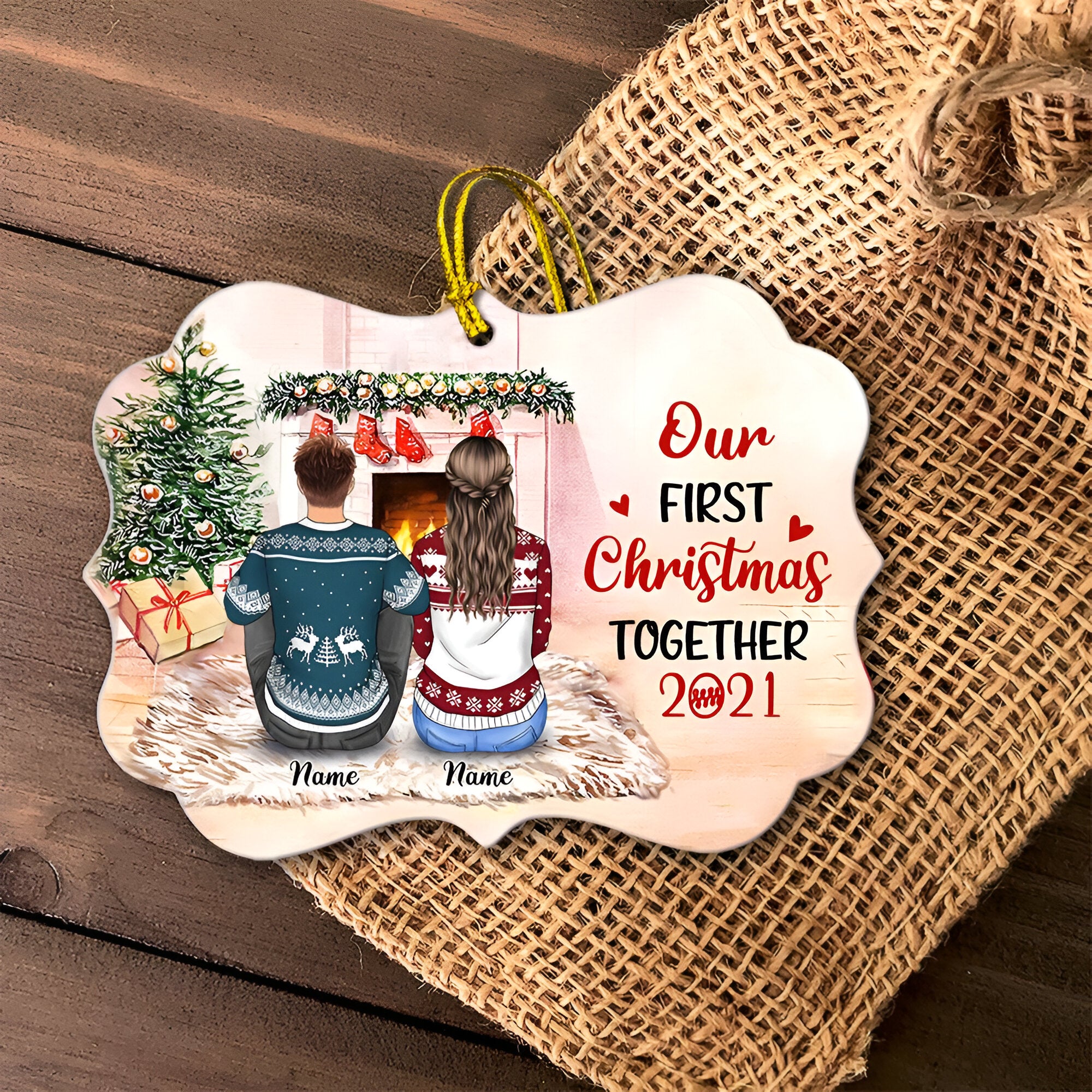 Our First Christmas Together Personalized Ornament Gift For Couple  ORN2509
