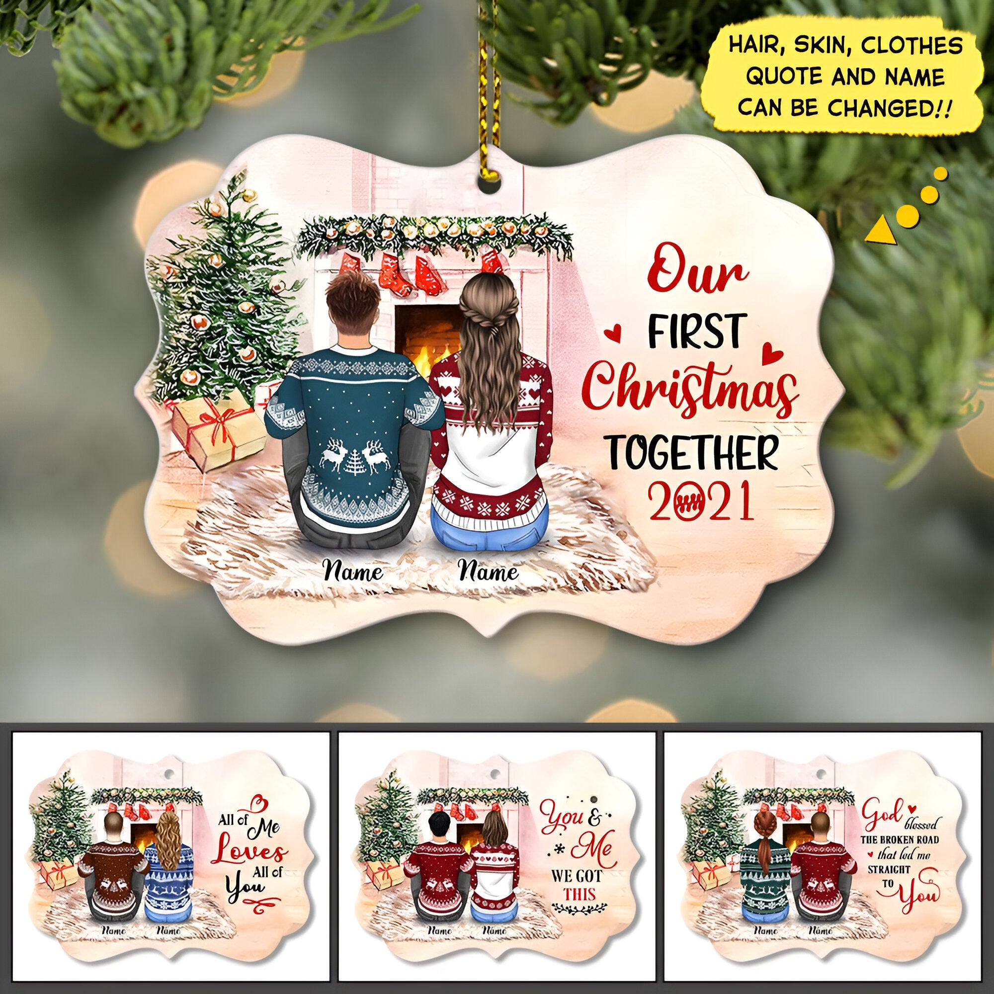 Our First Christmas Together Personalized Ornament Gift For Couple  ORN2509