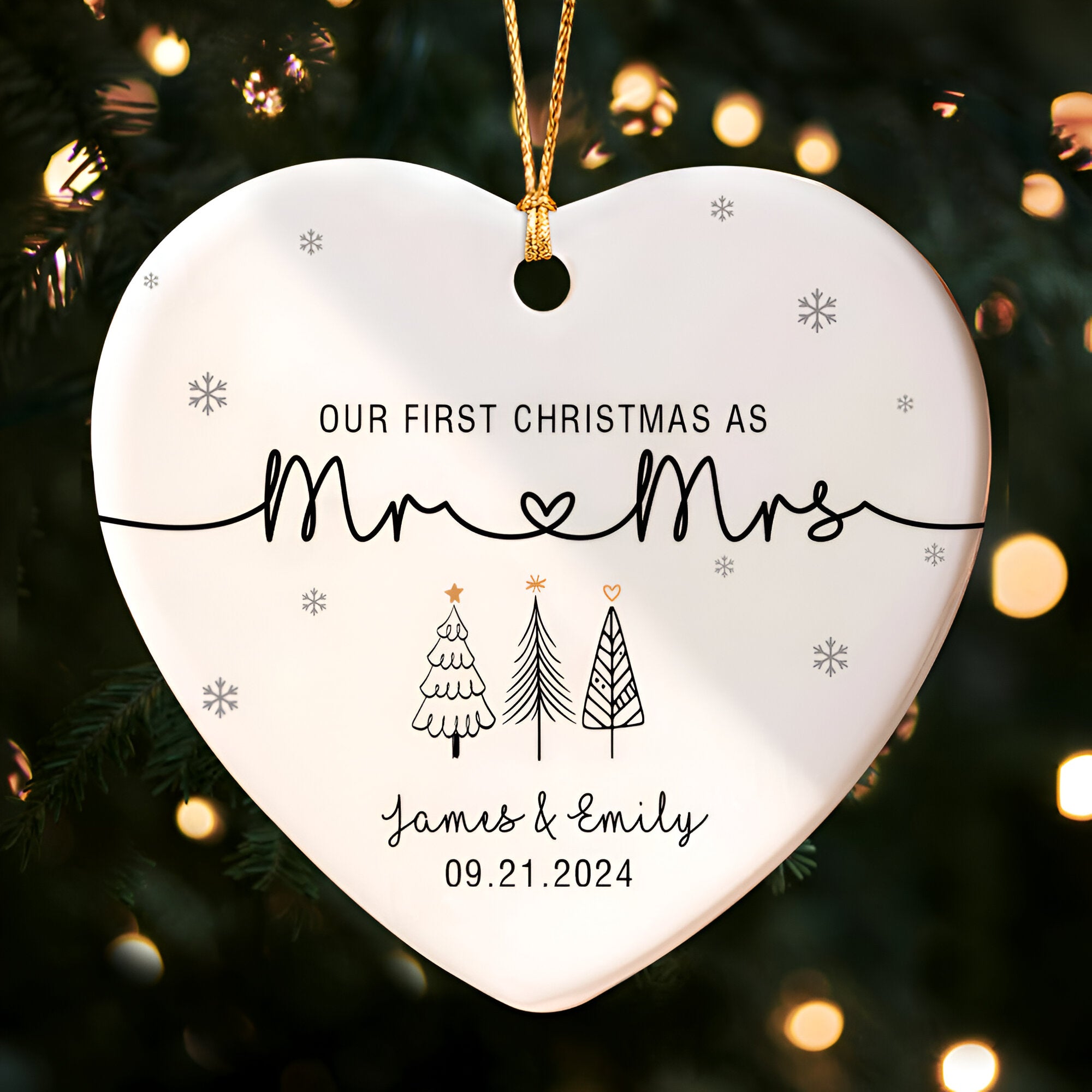 Our First Christmas As Mr & Mrs Ornament, First Married Christmas Ornament 2024, Married Ornament, Wedding Ornament, Mr And Mrs Gifts  ORN2509