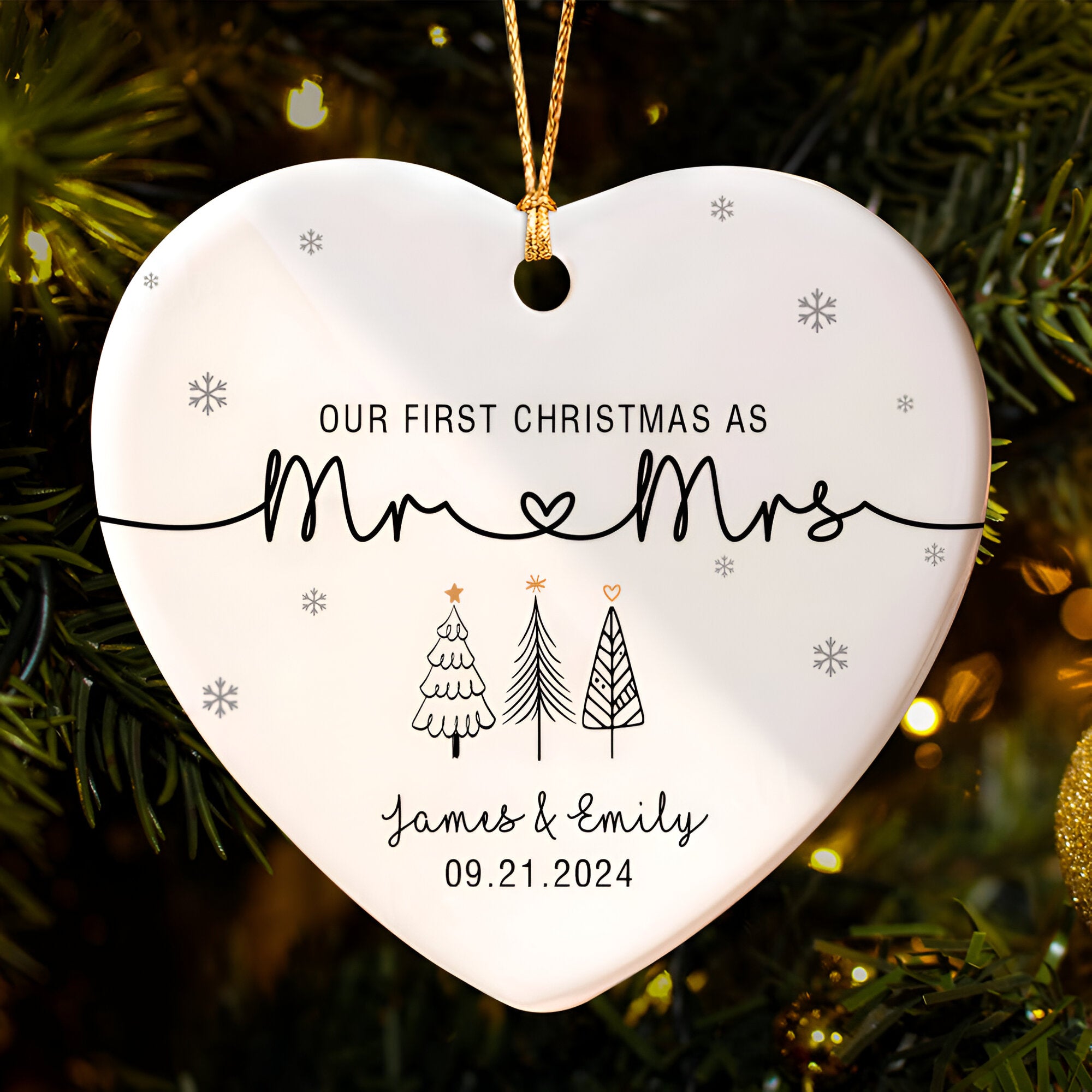 Our First Christmas As Mr & Mrs Ornament, First Married Christmas Ornament 2024, Married Ornament, Wedding Ornament, Mr And Mrs Gifts  ORN2509