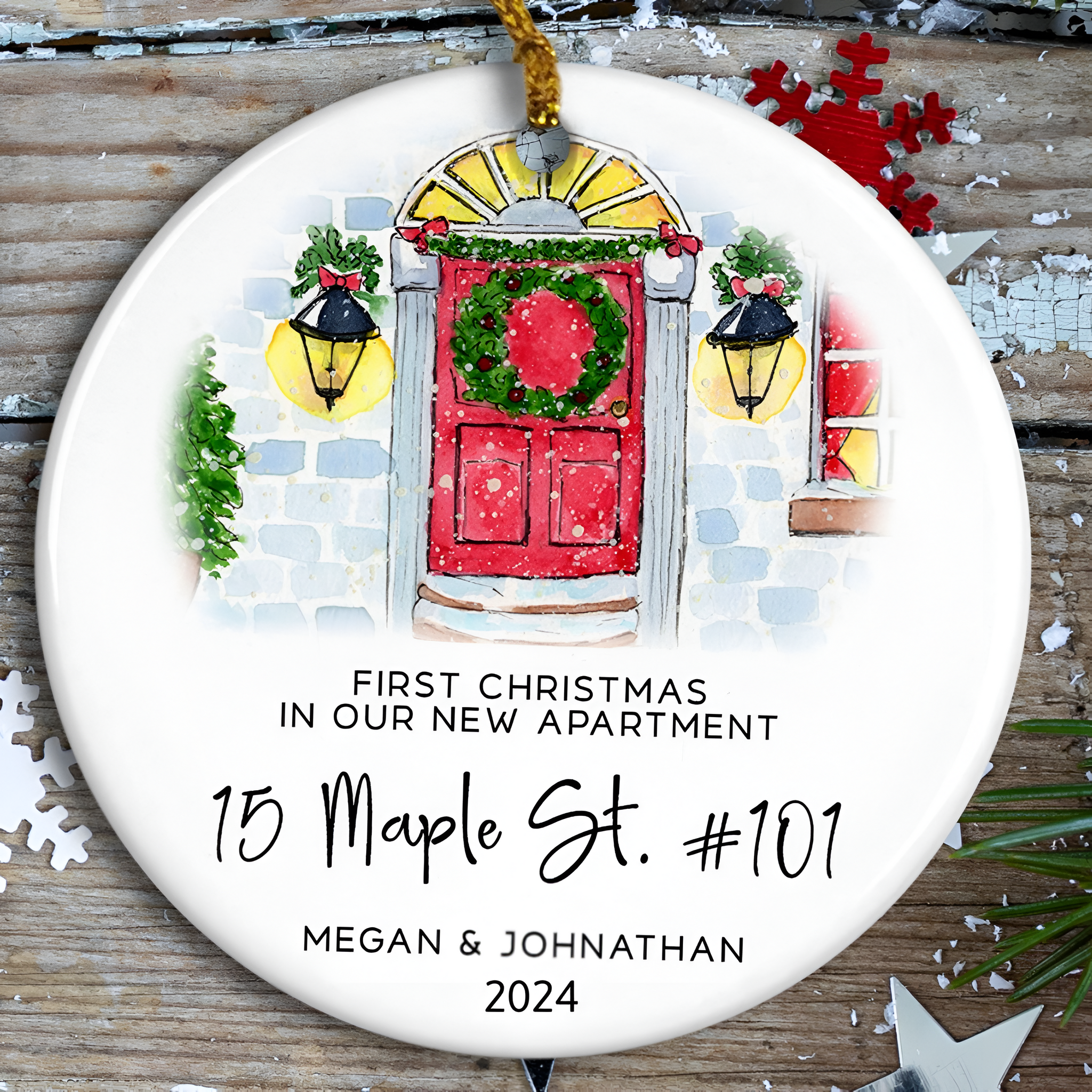 Our First Apartment Christmas - Personalized Ornament - Christmas Gift For Couple, Family, Apartment Homeowner Gift ORN0110