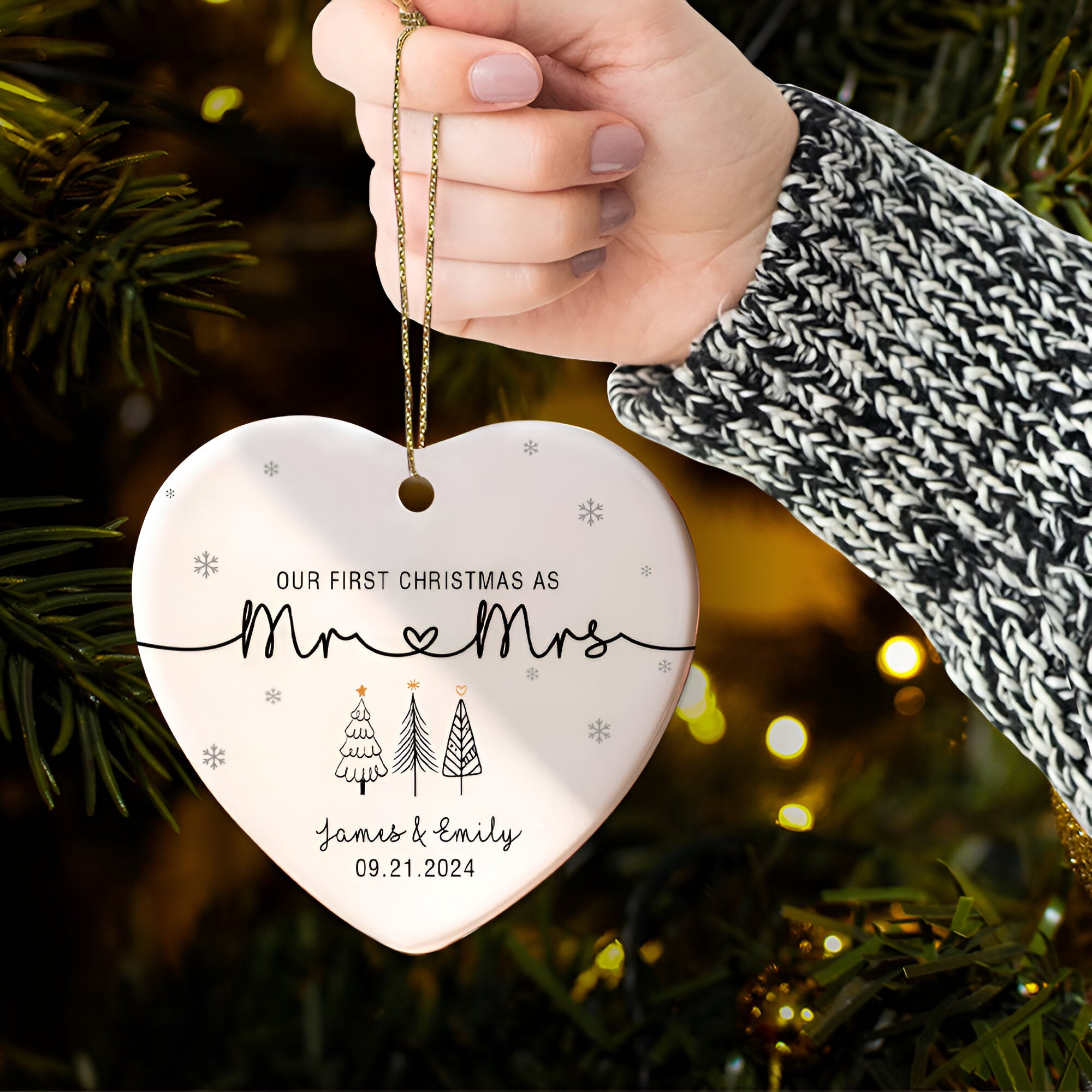 Our First Christmas As Mr & Mrs Ornament, First Married Christmas Ornament 2024, Married Ornament, Wedding Ornament, Mr And Mrs Gifts  ORN2509