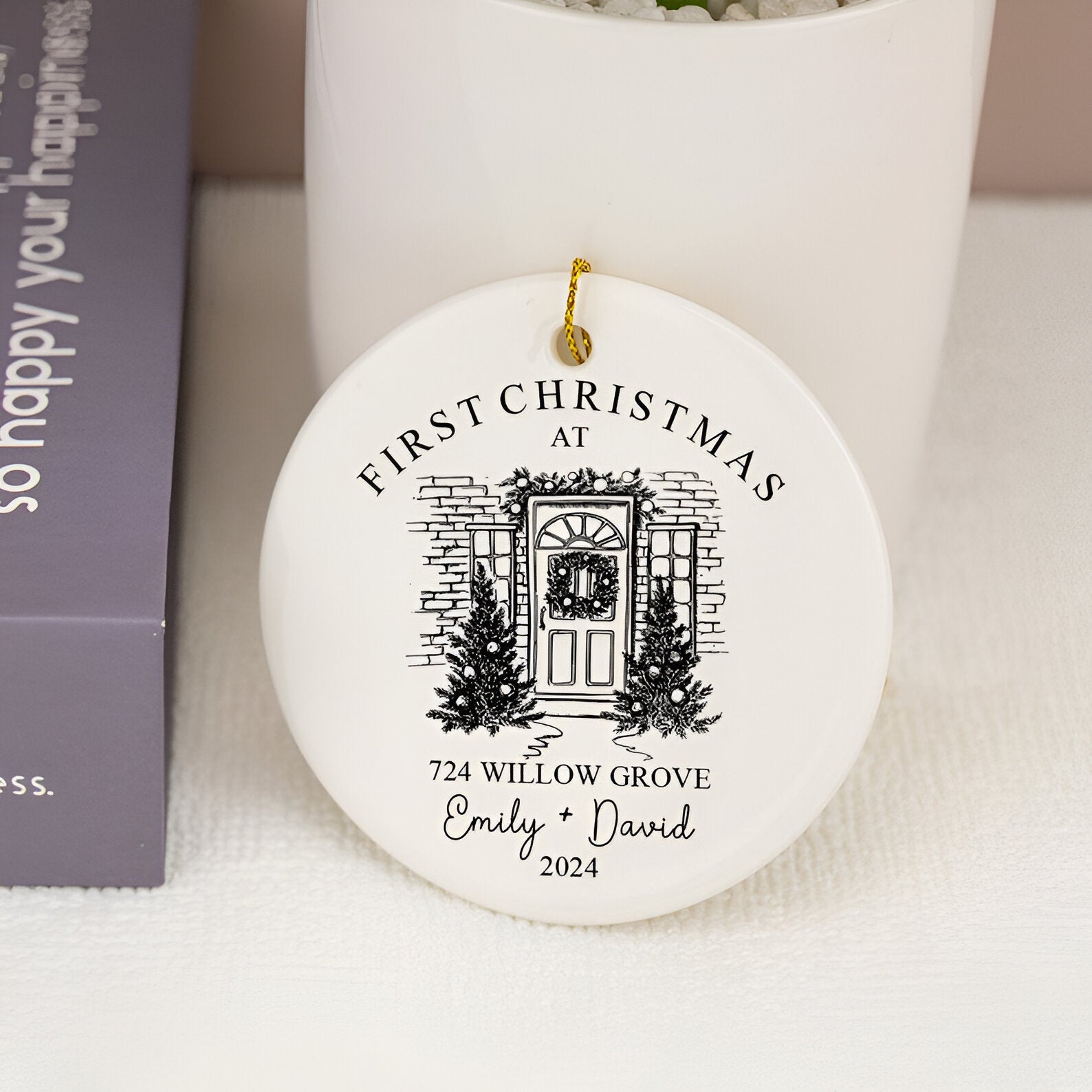 Our New Home Christmas Ornament,First Christmas Ornament,New Home Gifts,New House Gifts,Keepsake Gifts,House Address Ornament,Christmas Gift ORN0110