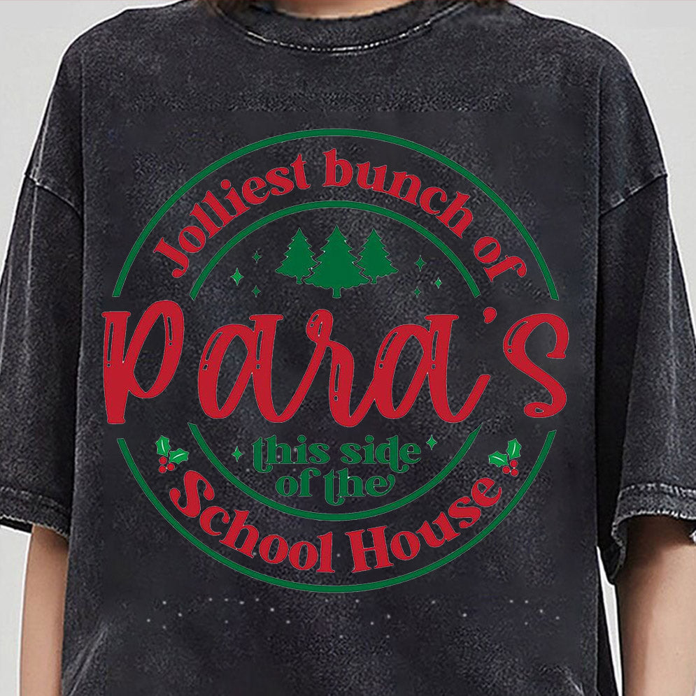 Para Christmas Shirt, Jolliest Bunch Of Paras T-Shirt, Teacher Christmas, Funny Christmas Teacher Shirt, Christmas Paraprofessional Sweater