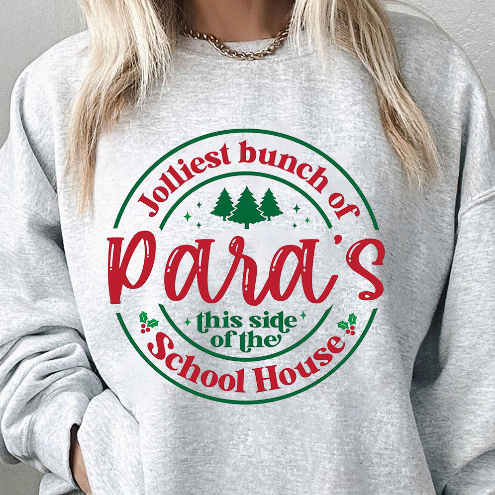 Para Christmas Shirt, Jolliest Bunch Of Paras T-Shirt, Teacher Christmas, Funny Christmas Teacher Shirt, Christmas Paraprofessional Sweater