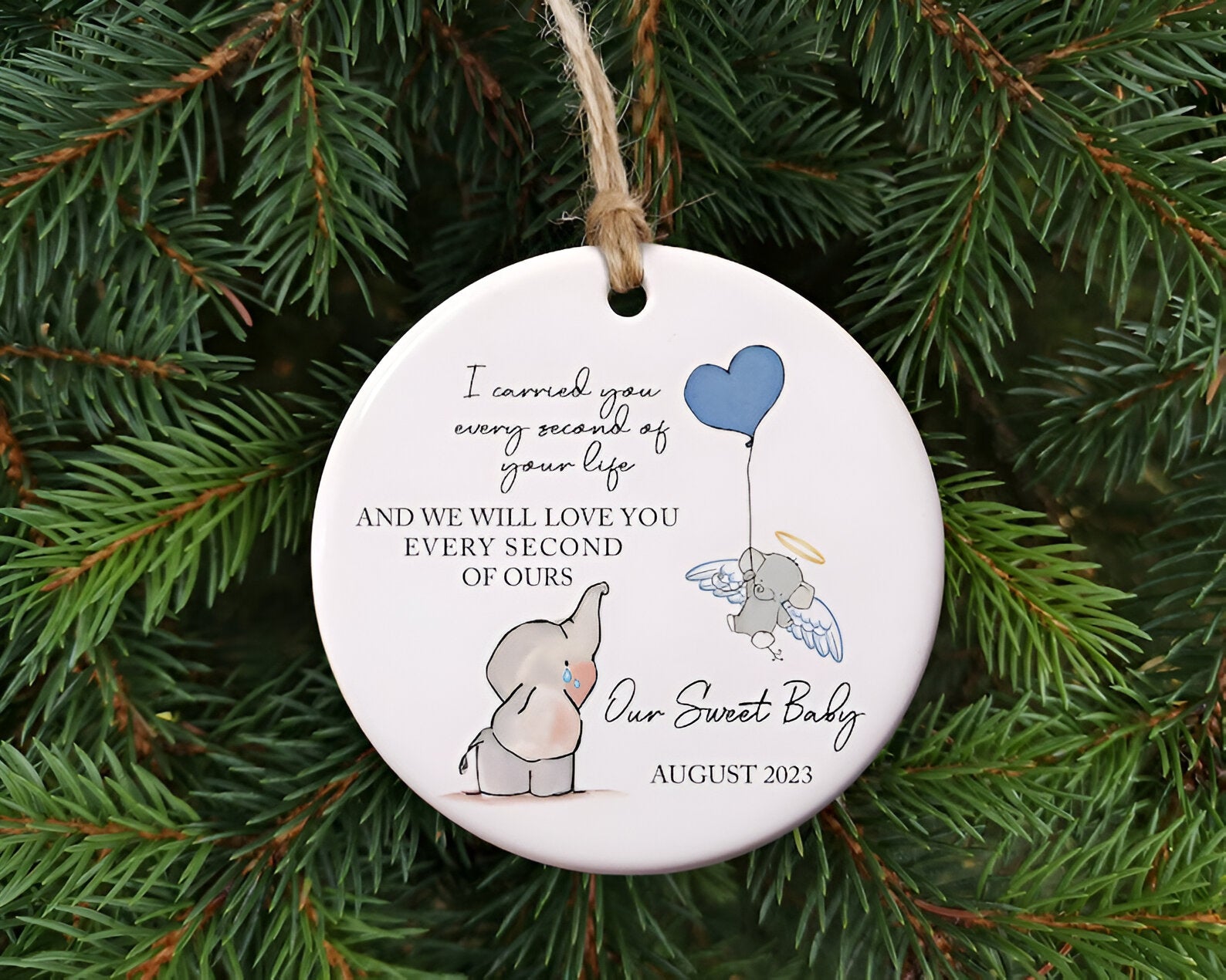 Personalized Baby Memorial Ornament, Sympathy Gift, Miscarriage Ornament, Infant Loss, Stillbirth Keepsake, Custom Baby Miscarriage Gift ORN0110