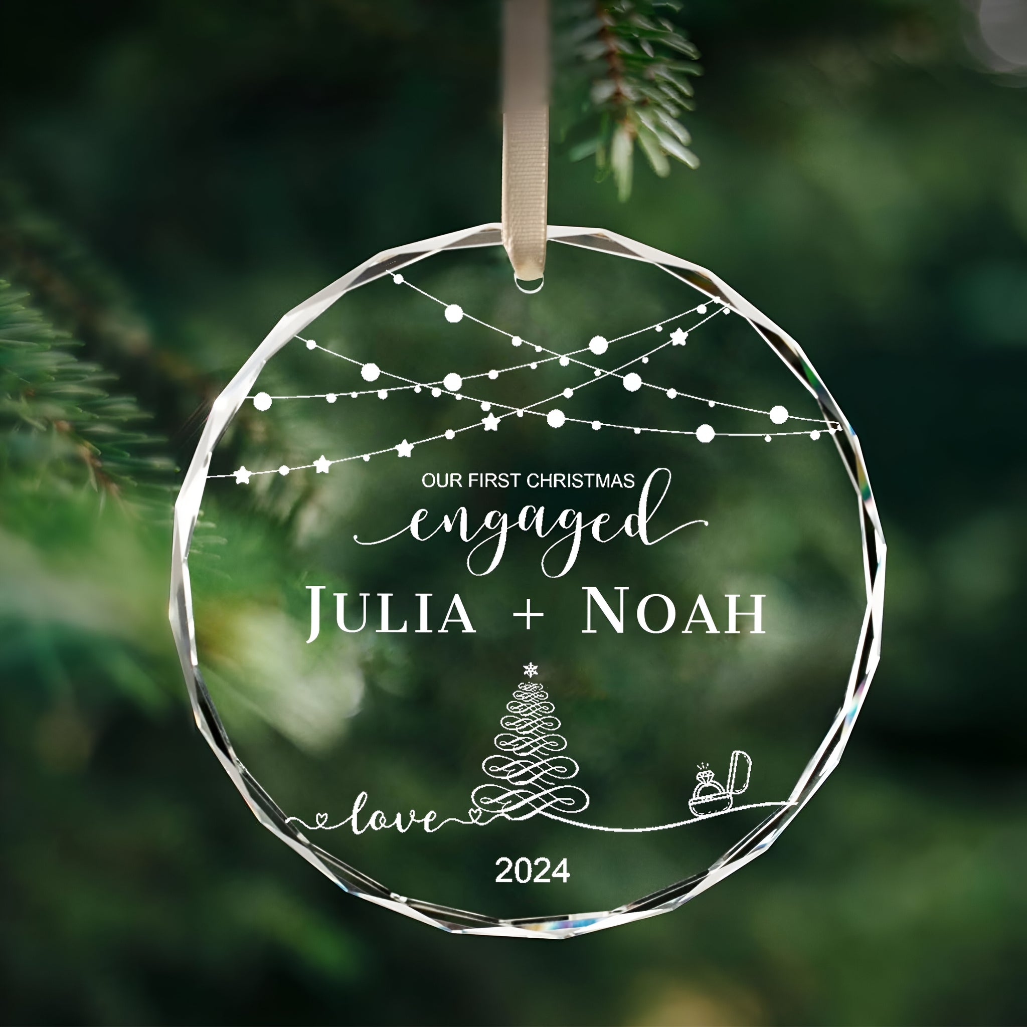 Personalized First Christmas Married Glass Ornament, Our First Christmas Married as Mr and Mrs Ornament, Wedding Glass GX05-13 ORN2509
