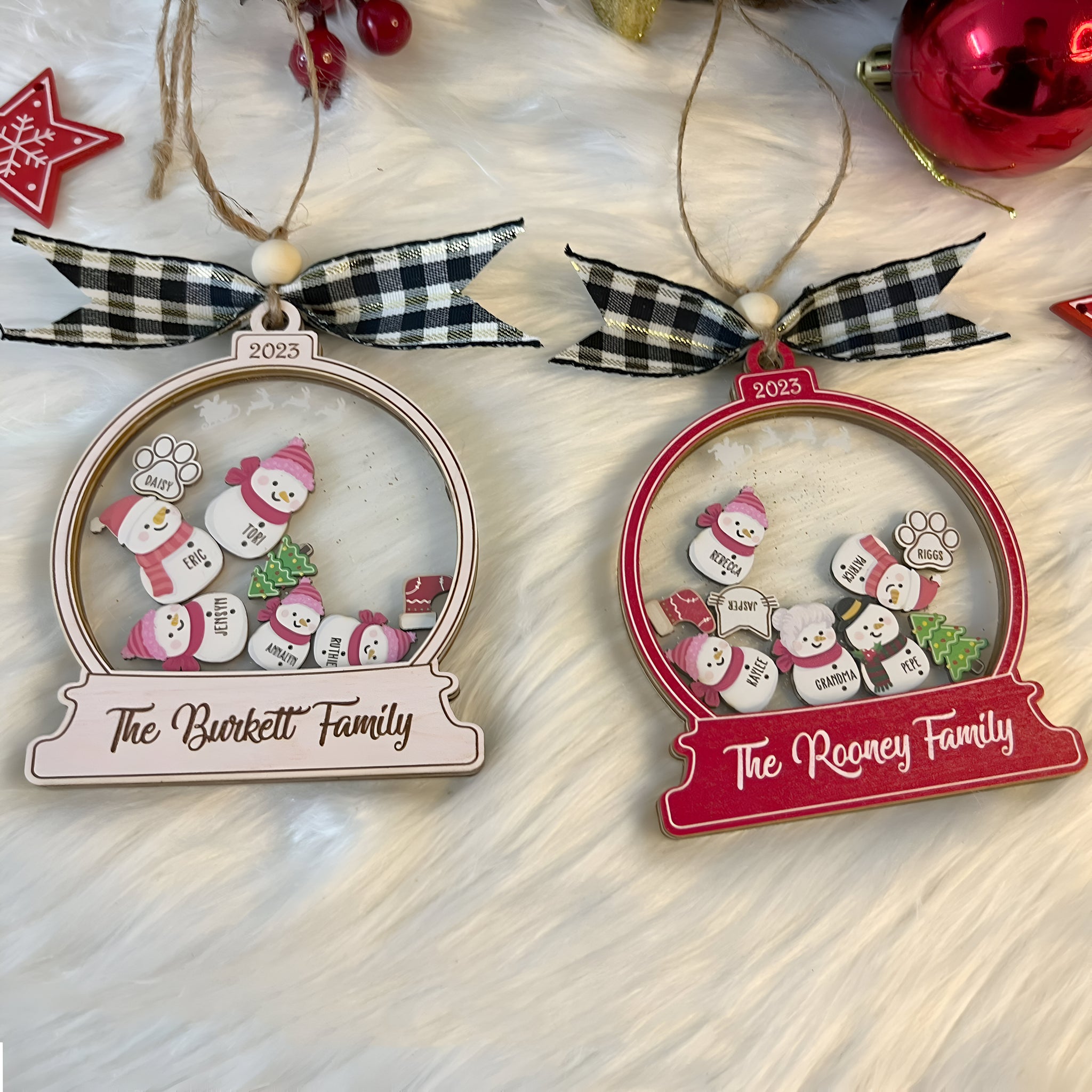 Personalized Snowman Family Christmas Ornament 2024, Family Snowman Ornament Custom, Christmas Tree Ornament, Family Ornament Christmas Gift HAOR10