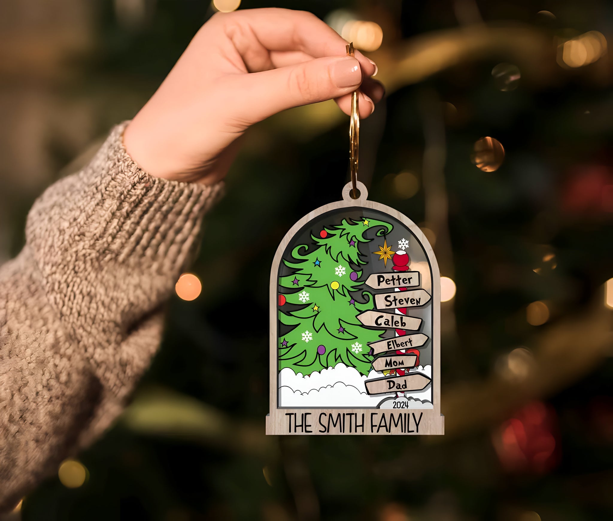 Personalized Family Christmas Ornament 2024, Custom Family Name Christmas Ornament, Christmas Tree Decoration, Christmas Ornament Gift ORHA24