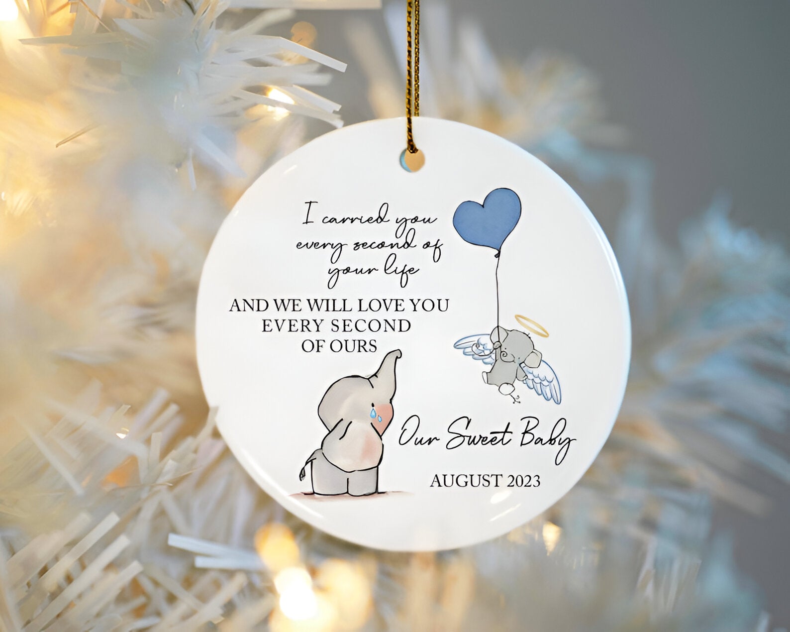 Personalized Baby Memorial Ornament, Sympathy Gift, Miscarriage Ornament, Infant Loss, Stillbirth Keepsake, Custom Baby Miscarriage Gift ORN0110