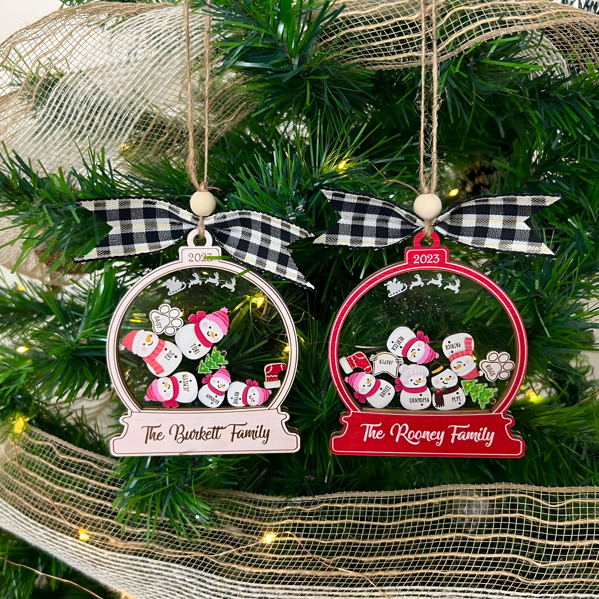 Personalized Snowman Family Christmas Ornament 2024, Family Snowman Ornament Custom, Christmas Tree Ornament, Family Ornament Christmas Gift HAOR10