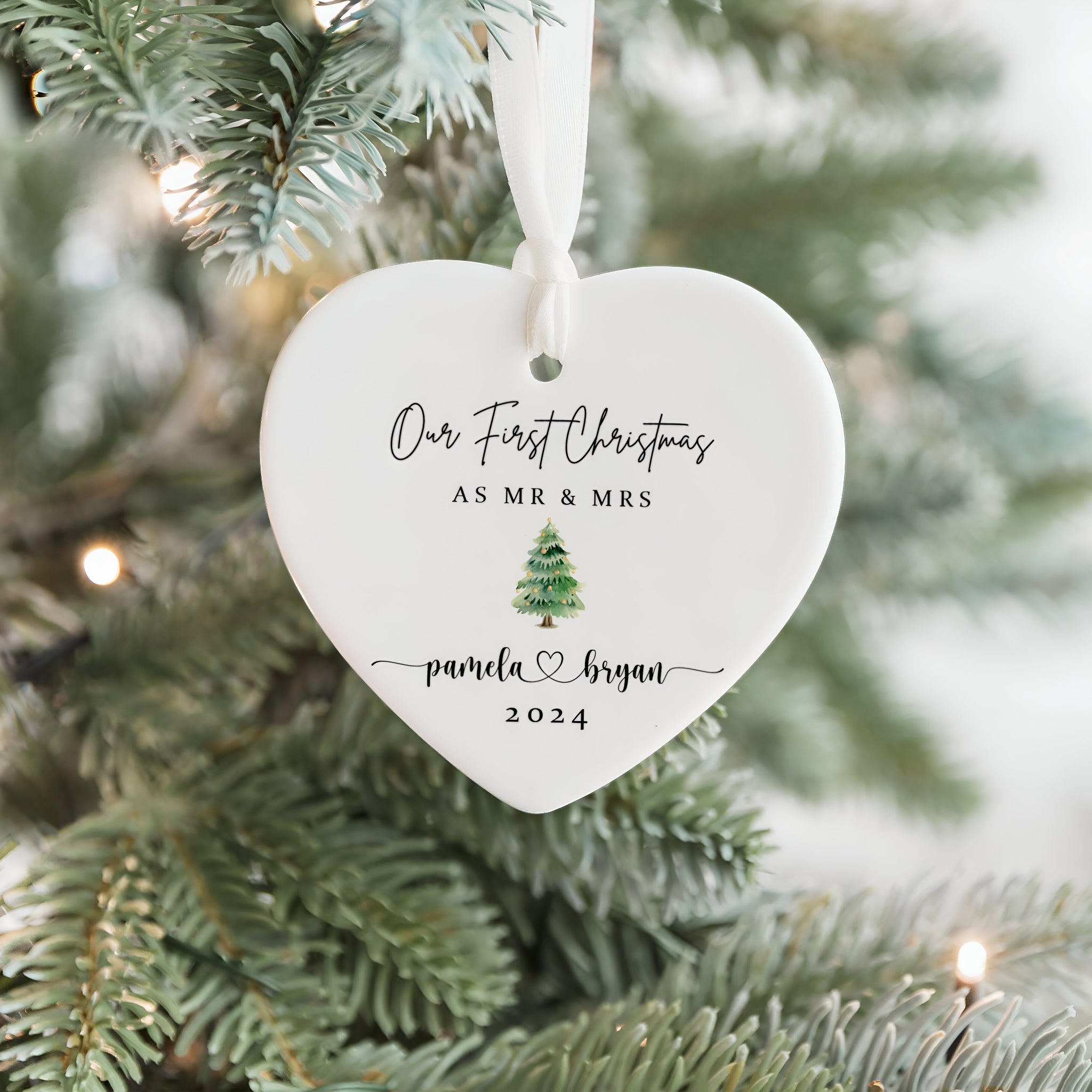 Personalized First Christmas Married Ornament, Mr Mrs Ornament, Wedding Gift, Newlywed Christmas Gift, Our First Christmas Ornament CY06-2 ORN2509