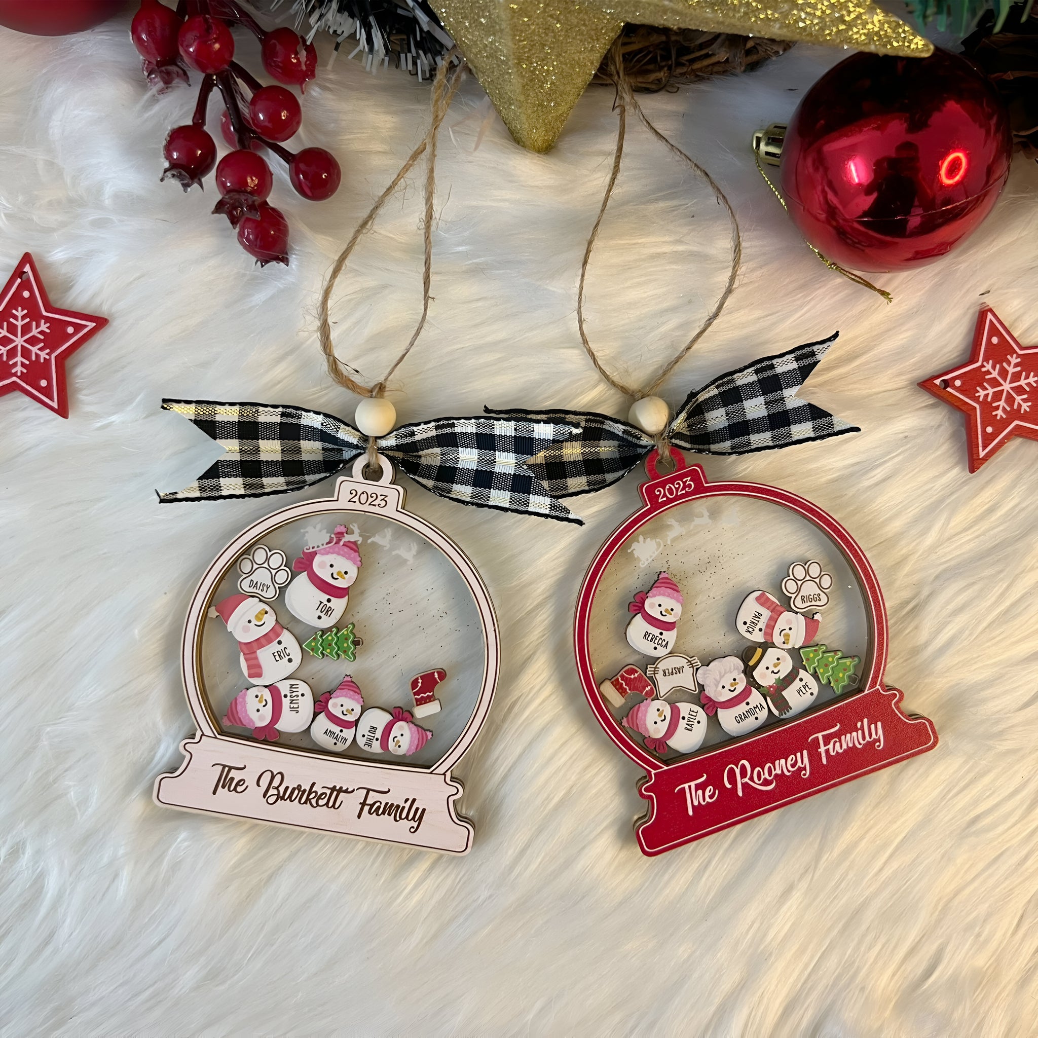 Personalized Snowman Family Christmas Ornament 2024, Family Snowman Ornament Custom, Christmas Tree Ornament, Family Ornament Christmas Gift HAOR10