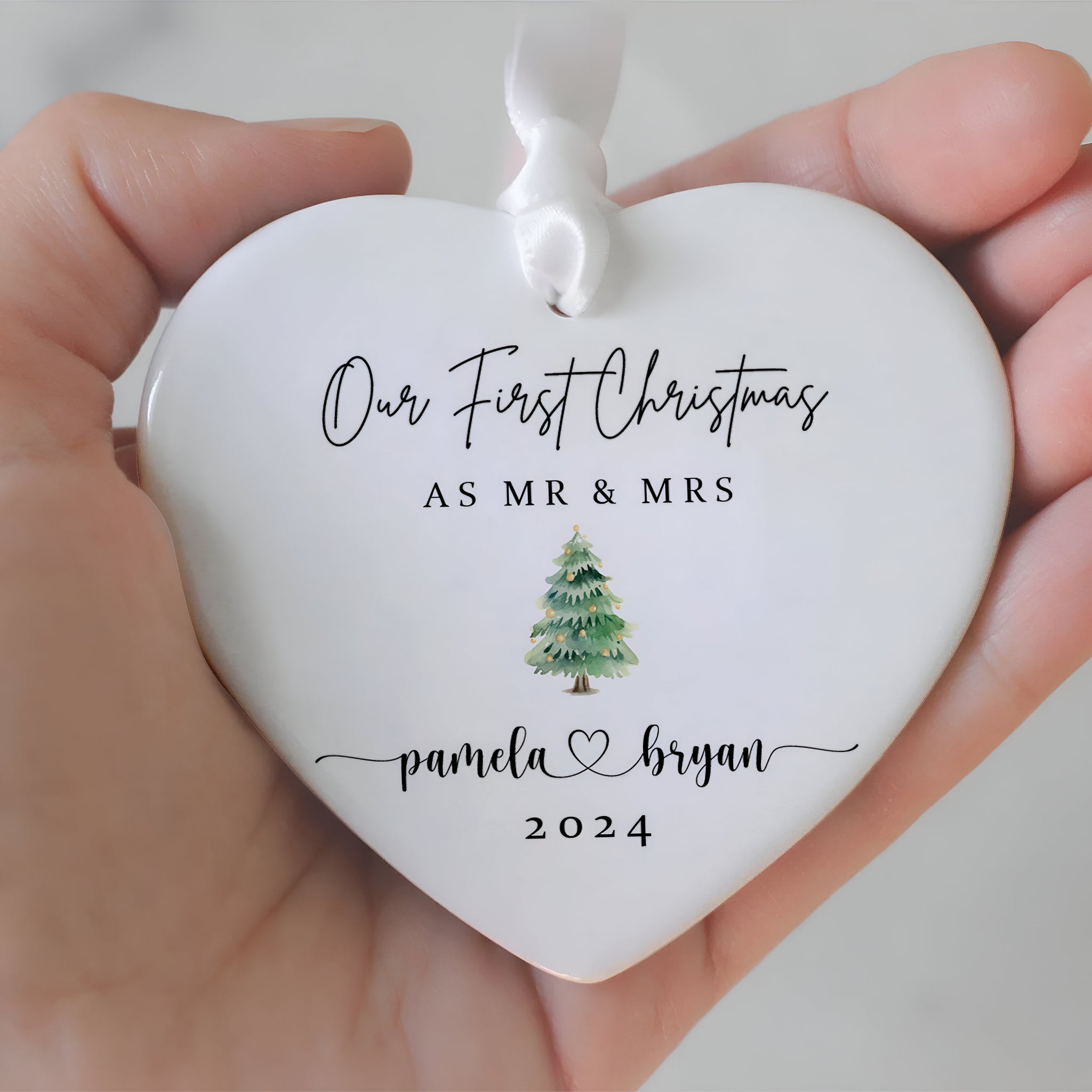 Personalized First Christmas Married Ornament, Mr Mrs Ornament, Wedding Gift, Newlywed Christmas Gift, Our First Christmas Ornament CY06-2 ORN2509