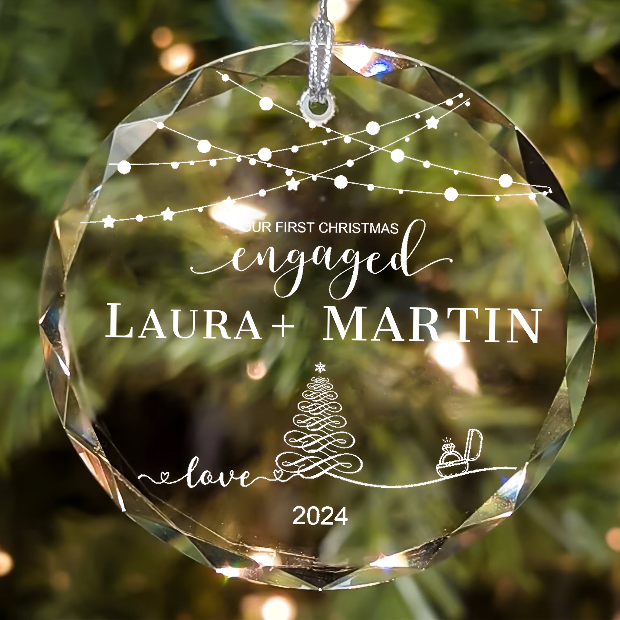 Personalized First Christmas Married Glass Ornament, Our First Christmas Married as Mr and Mrs Ornament, Wedding Glass GX05-13 ORN2509