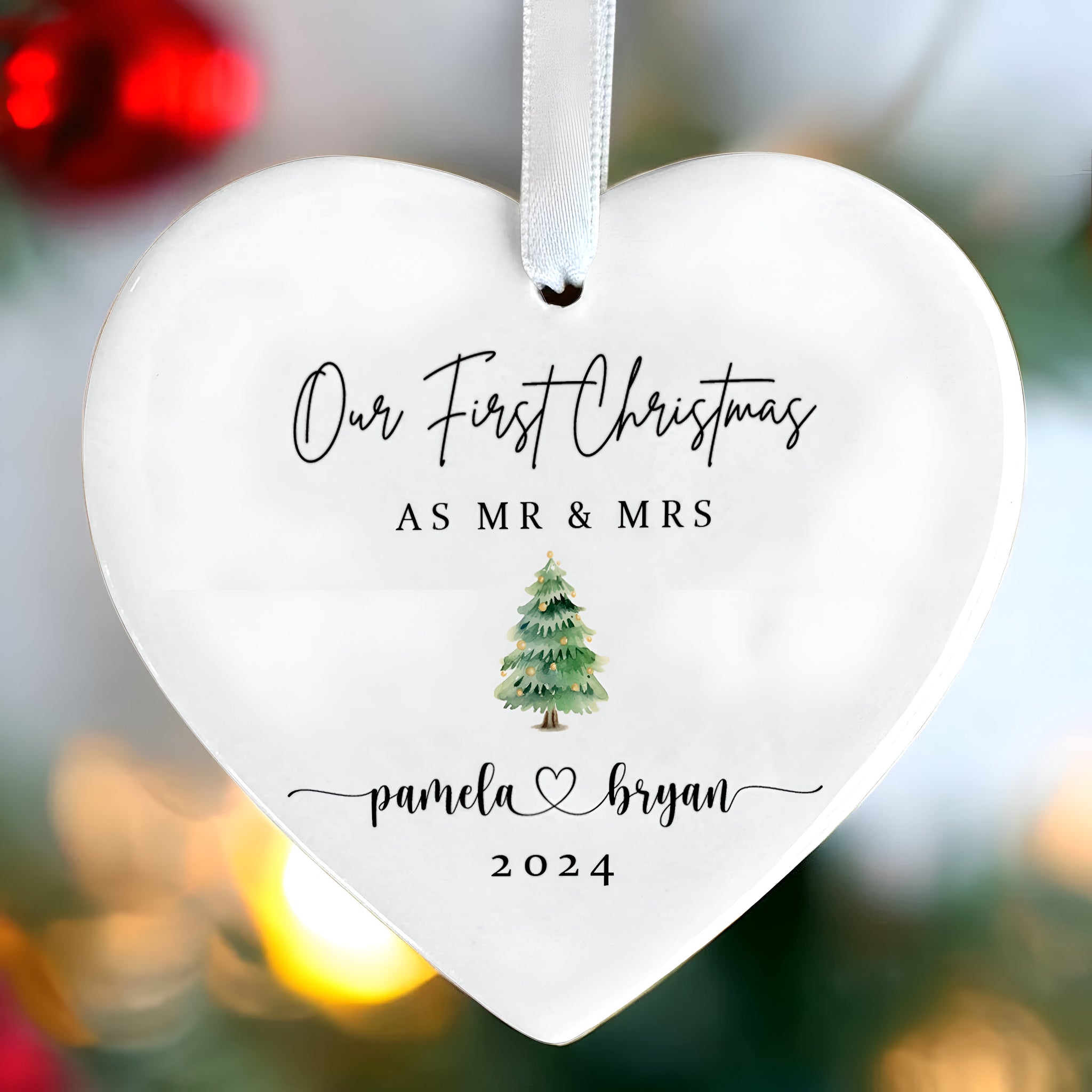 Personalized First Christmas Married Ornament, Mr Mrs Ornament, Wedding Gift, Newlywed Christmas Gift, Our First Christmas Ornament CY06-2 ORN2509