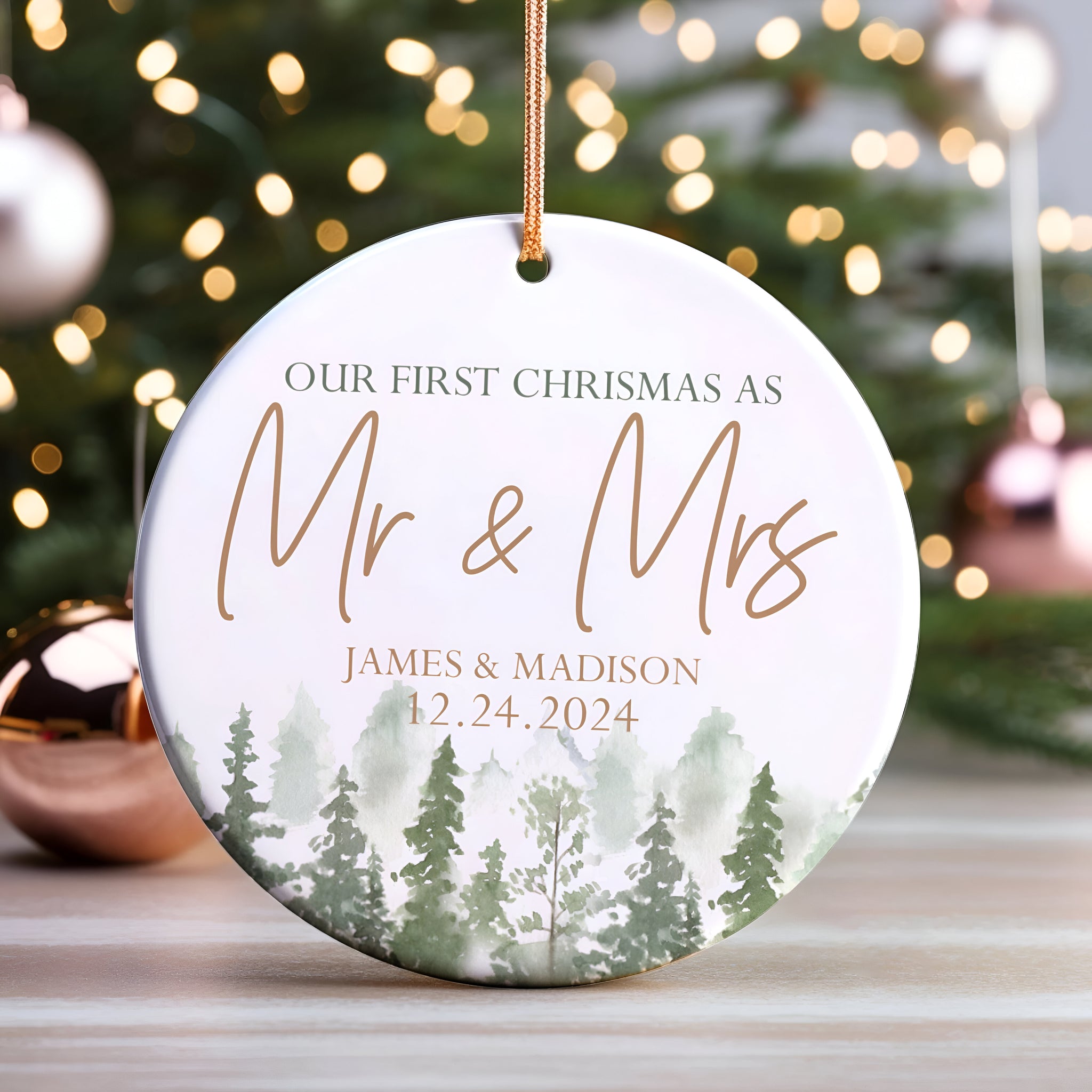 Personalized Our First Christmas As Mr & Mrs Ornament, First Married Christmas Ornament 2024, Married Ornament, Wedding Ornament, Mr And Mrs Gifts CX05-13 ORN2509