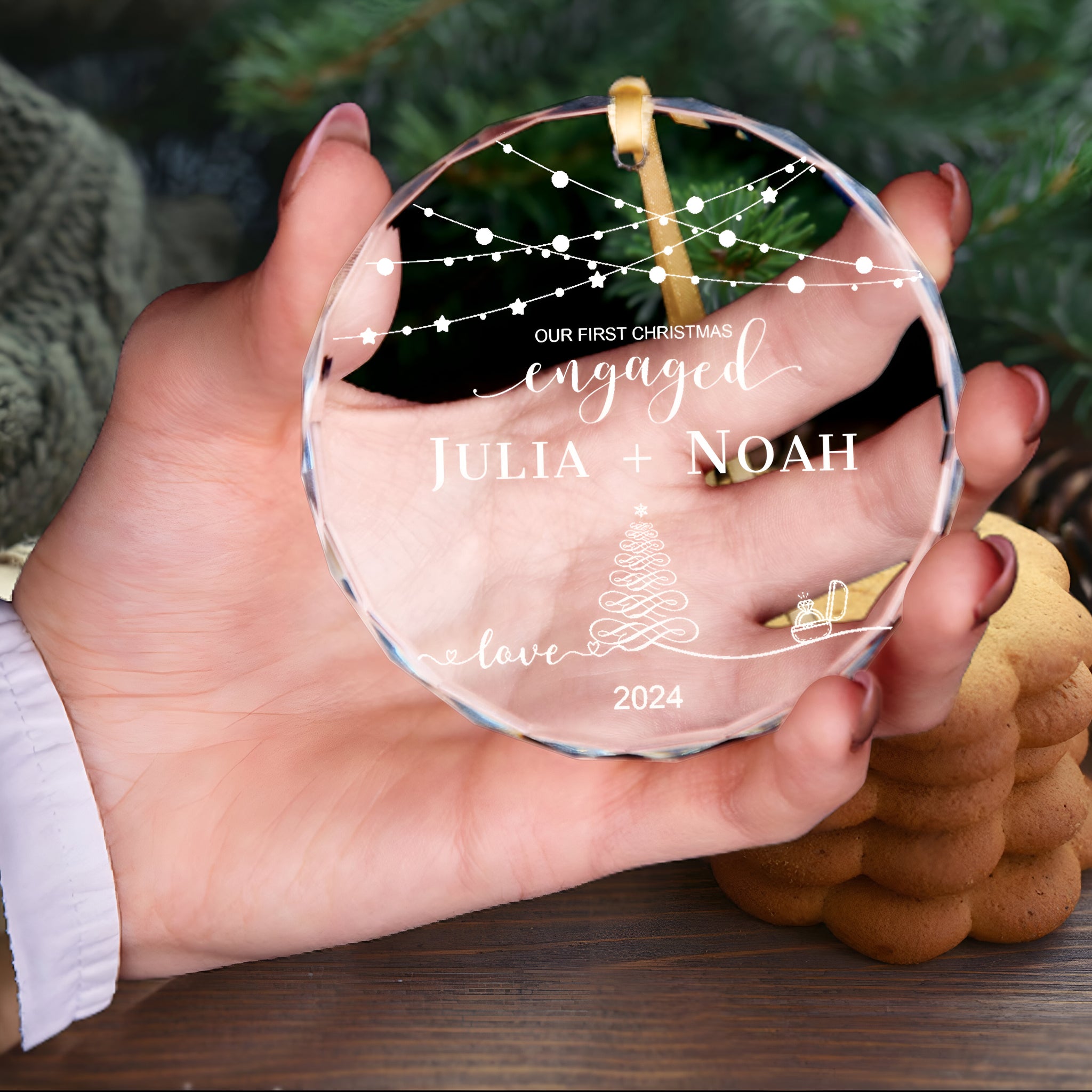 Personalized First Christmas Married Glass Ornament, Our First Christmas Married as Mr and Mrs Ornament, Wedding Glass GX05-13 ORN2509